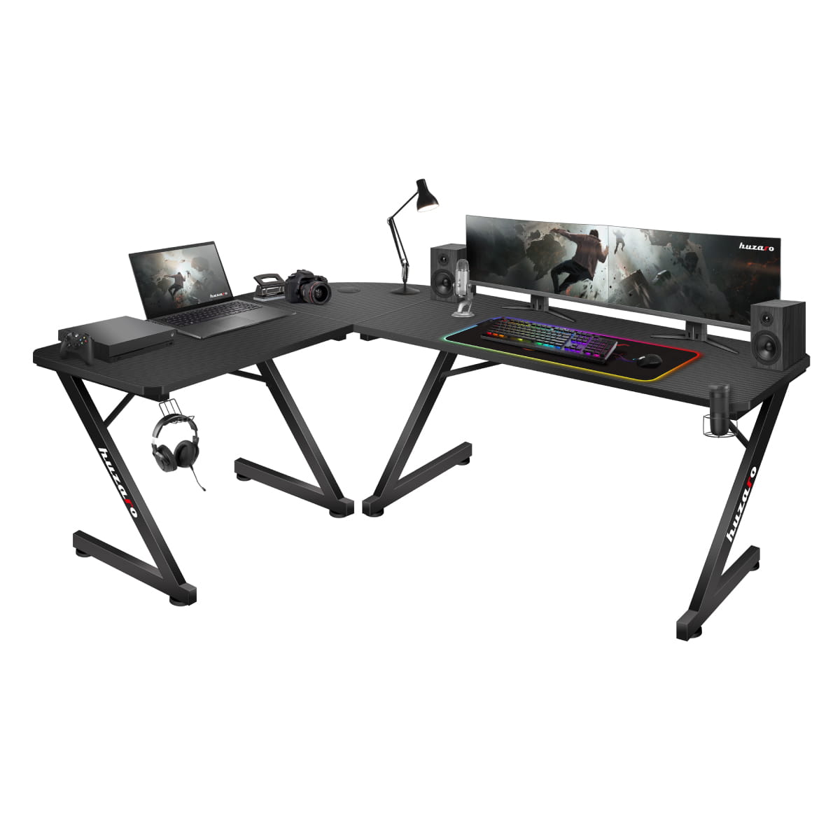 Huzaro Hero 7.0 Eck-Gaming-Schreibtisch schwarz