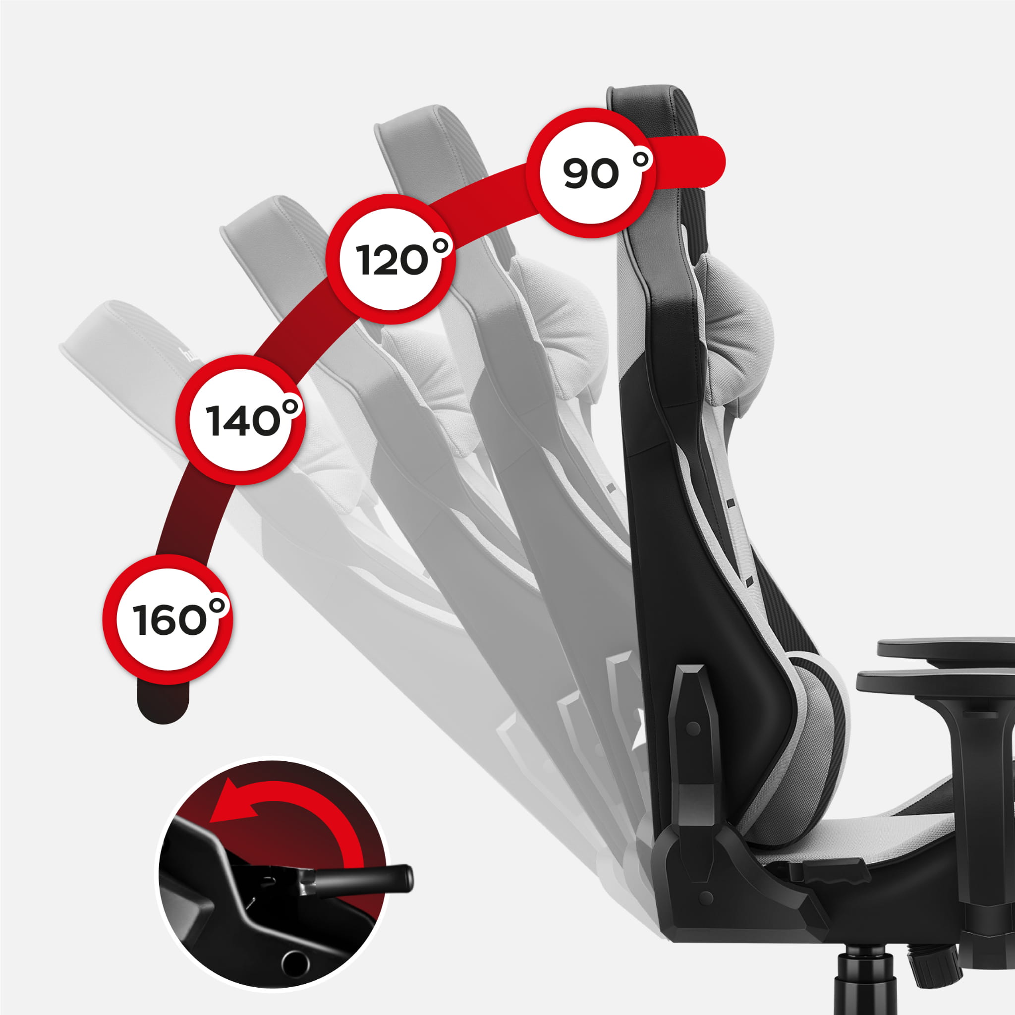 HUZARO FORCE 7.6 Grau Gaming-Stuhl