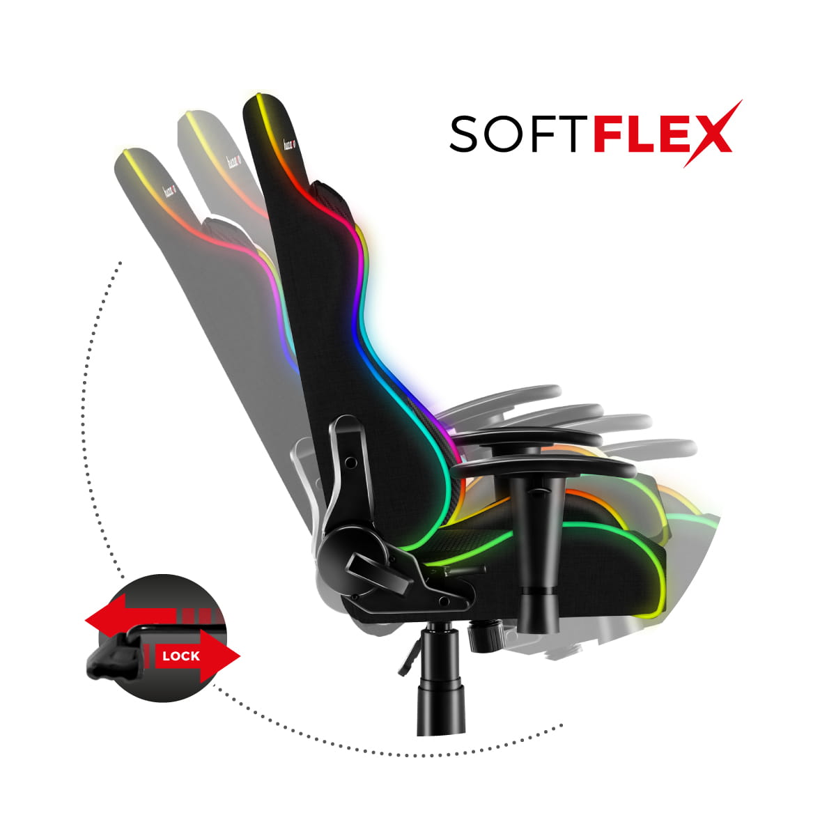 HUZARO RANGER 6.0 RGB LED Mesh Gaming-Stuhl für Kinder