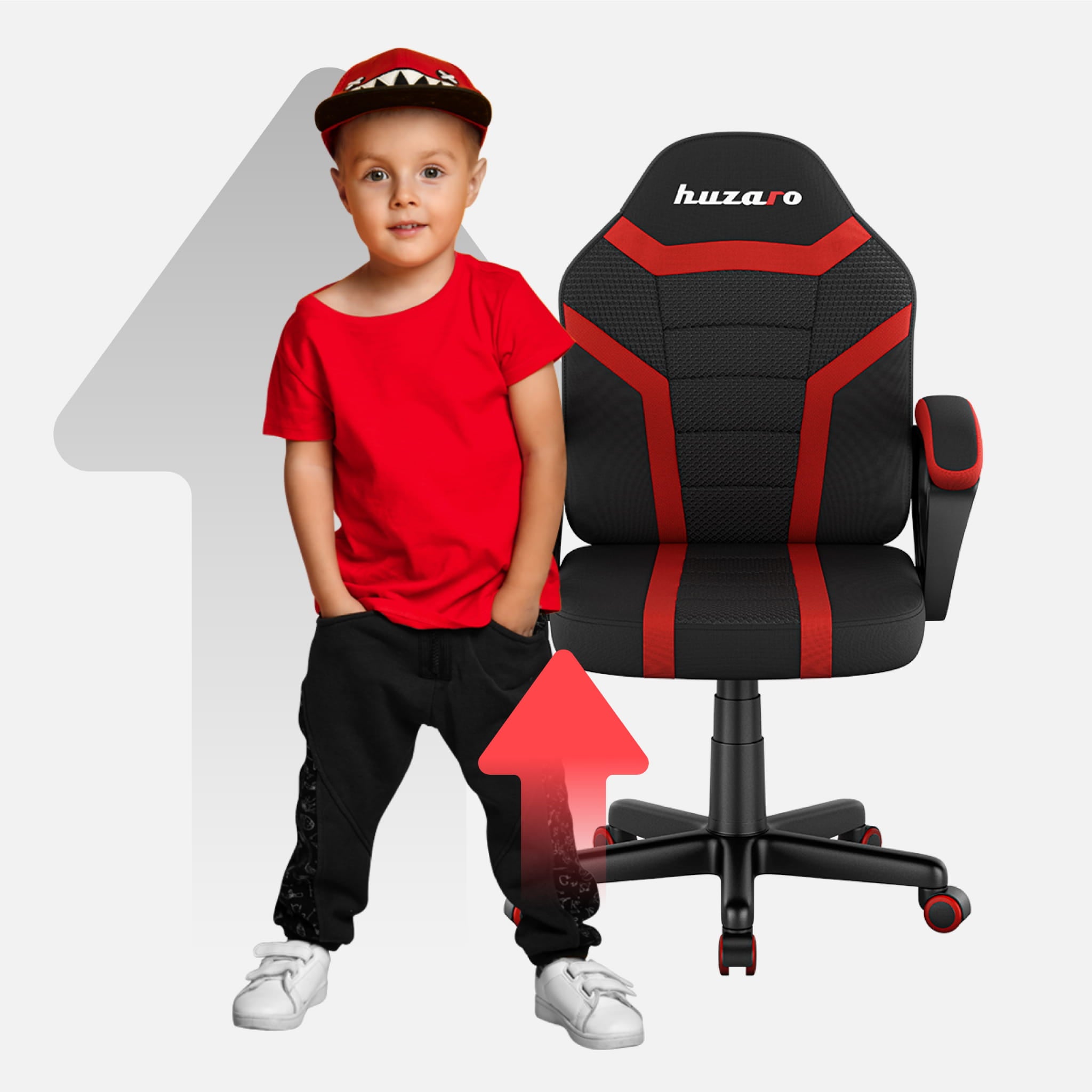 HUZARO RANGER 1.0 Rot Mesh Gaming-Stuhl für Kinder