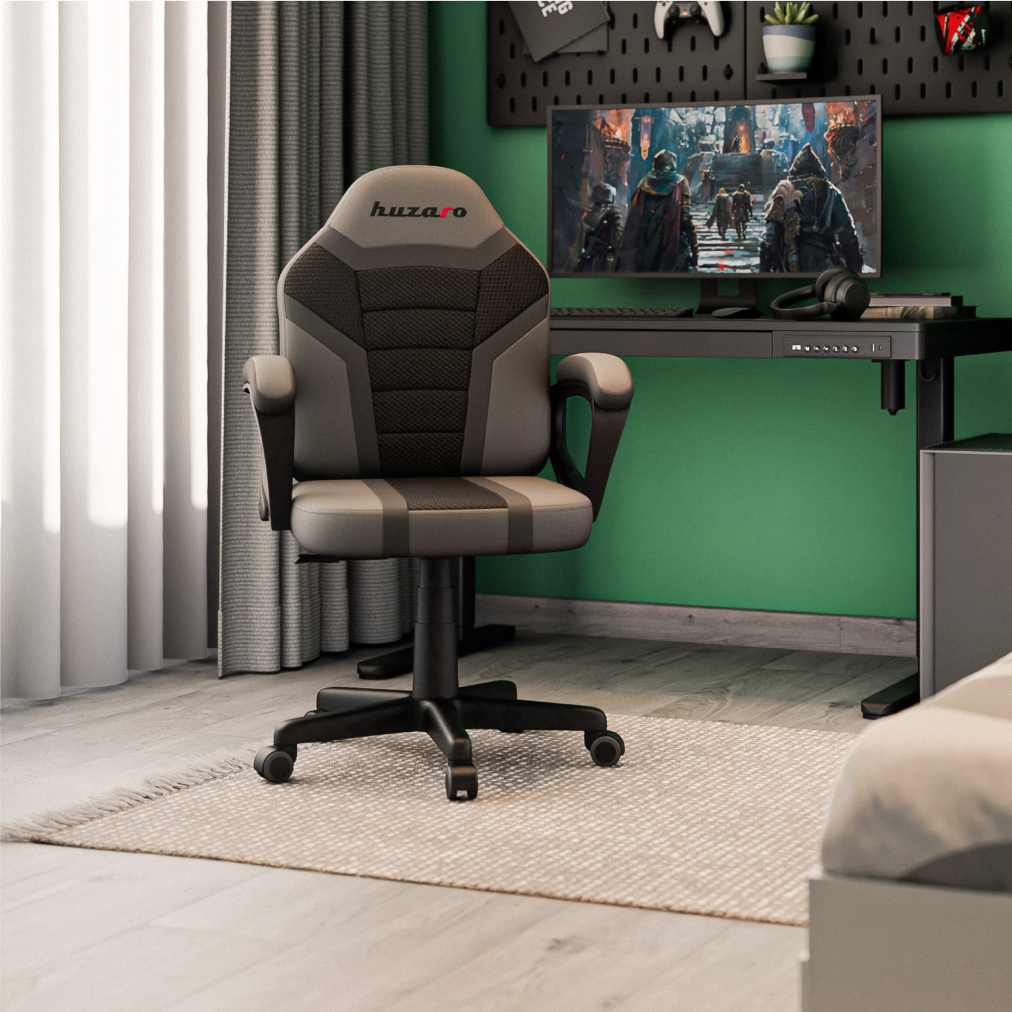 HUZARO RANGER 1.0 Grau Mesh Gaming-Stuhl für Kinder