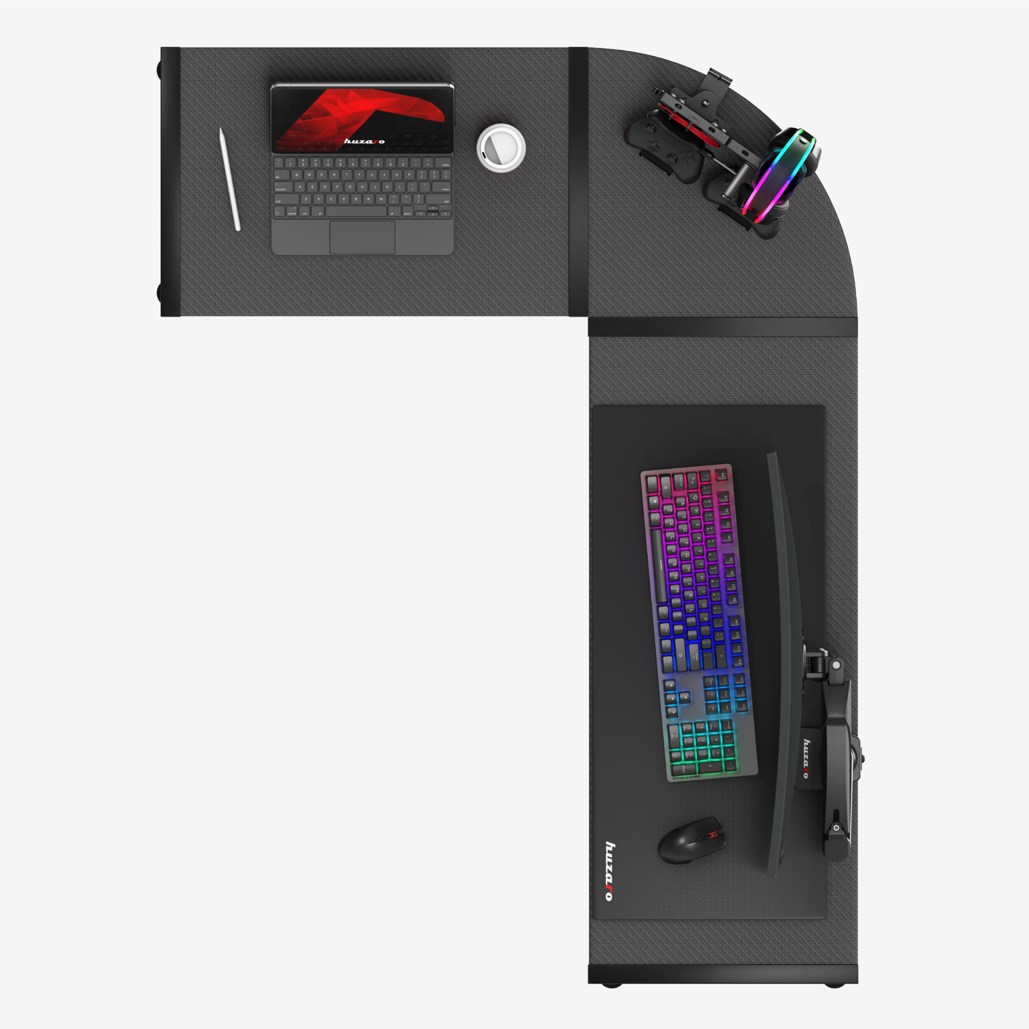 Huzaro Hero 6.0 Eck-Gaming-Schreibtisch schwarz