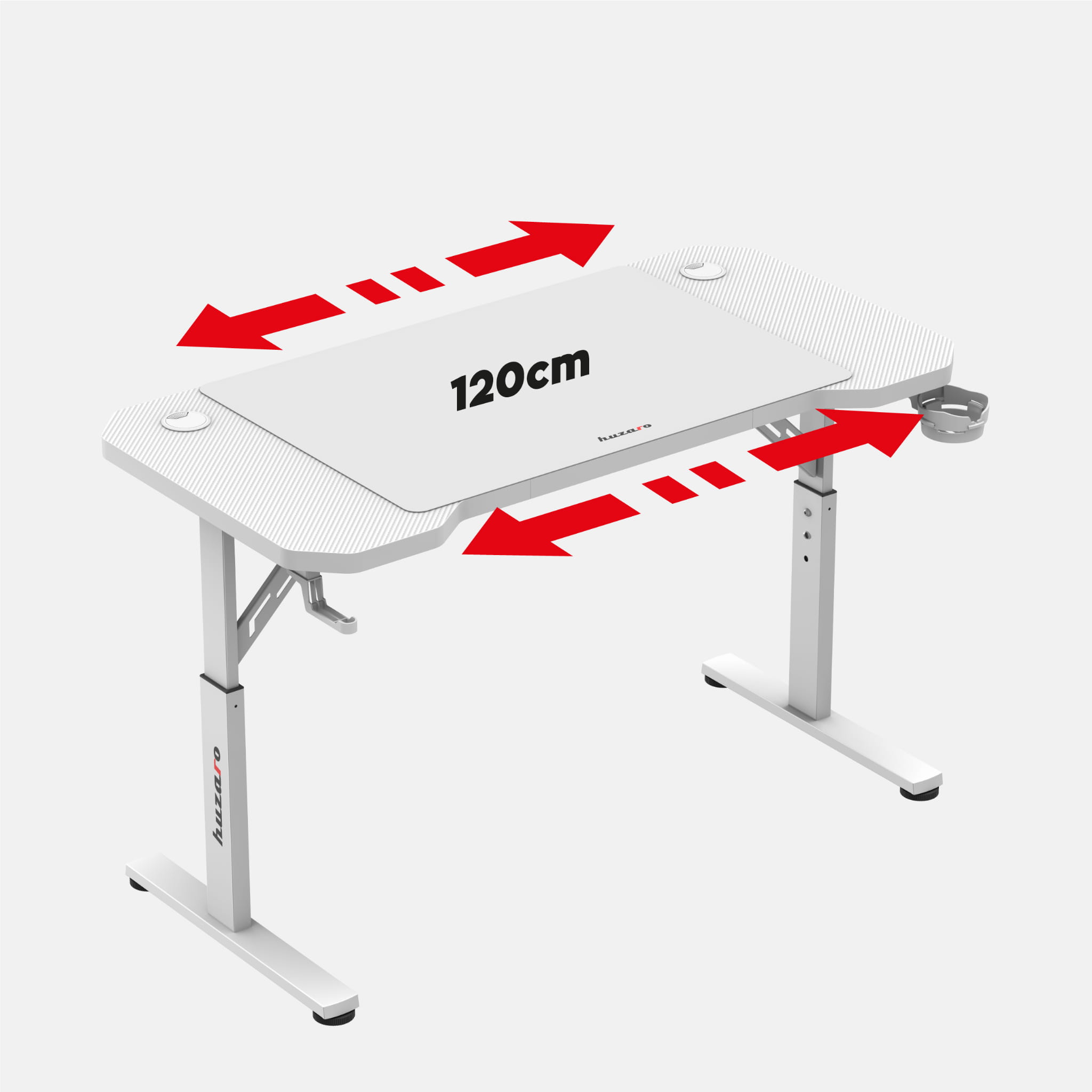 HUZARO Hero 2.6 Weiß Gaming-Schreibtisch Höhenverstellung