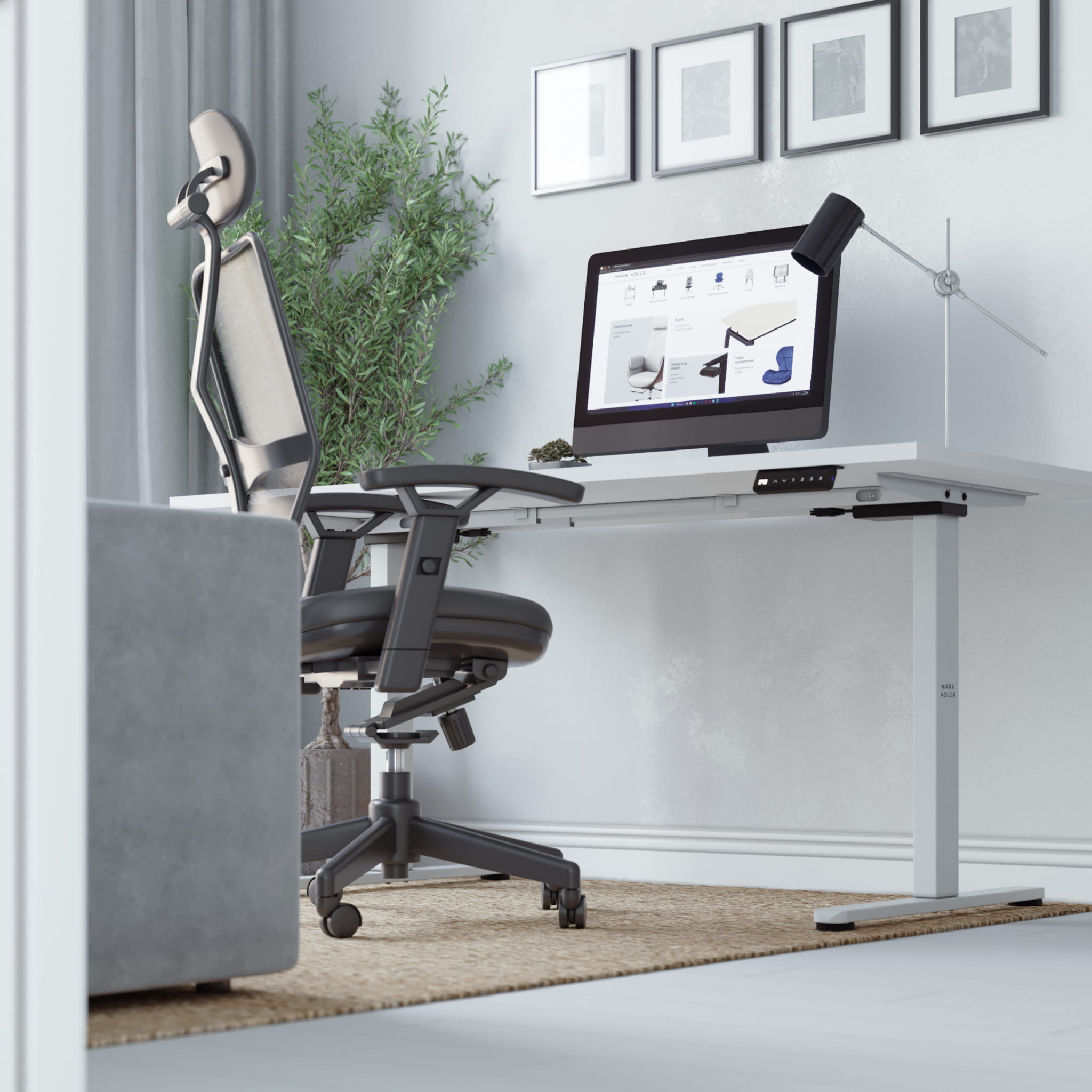 Mark Adler Xeno 4.5 Elektrischer Schreibtischrahmen mit zwei Motoren, Weiß 