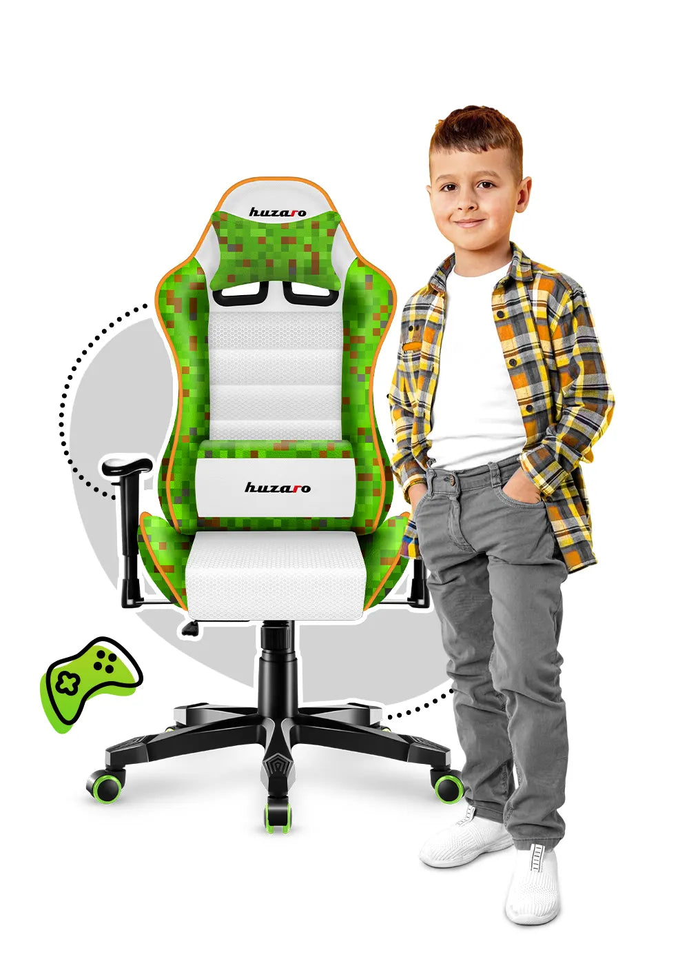 Huzaro Ranger 6.0 Pixel White Gaming-Stuhl für Kinder