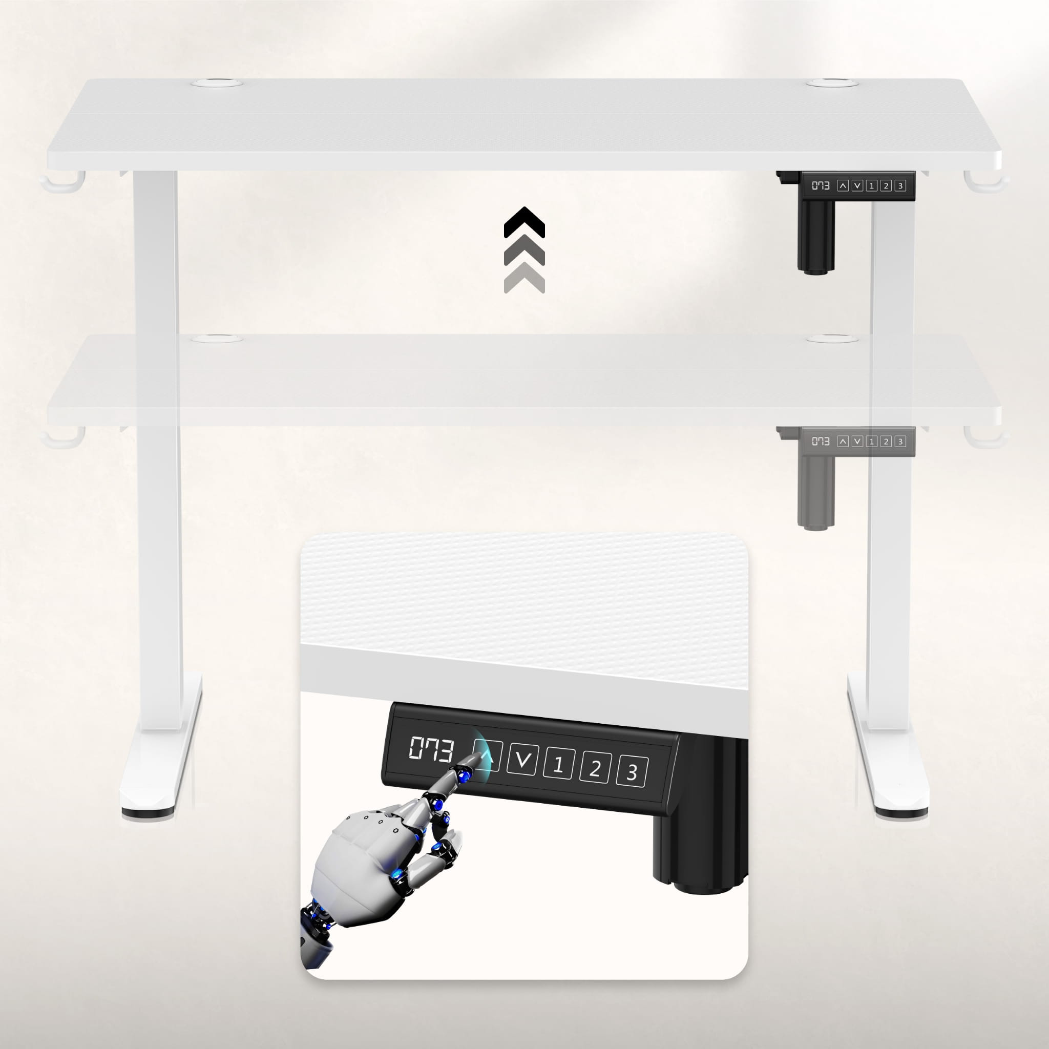 Huzaro Hero 7.9 Weiß Elektrischer Schreibtisch 100 cm x 60 cm