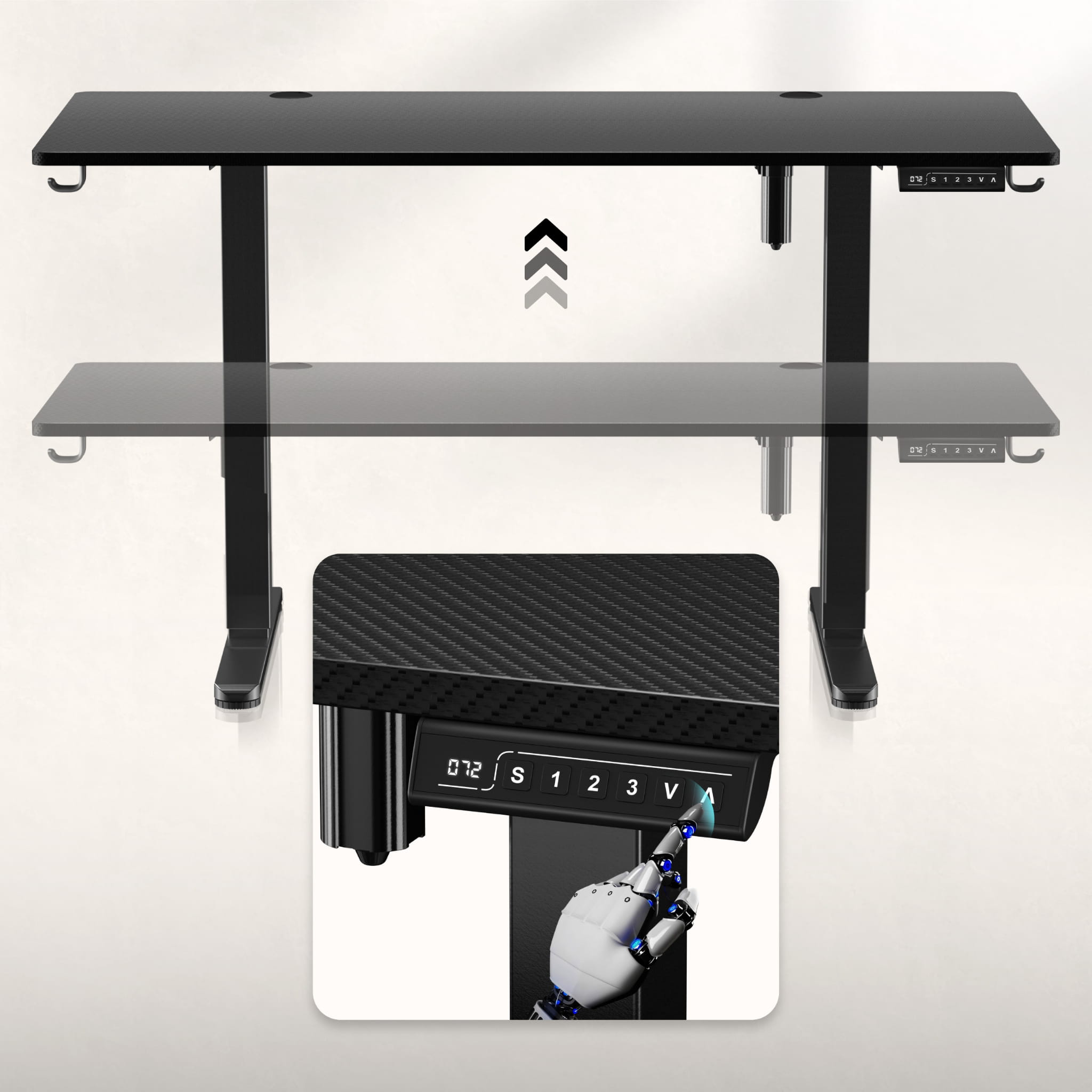 Huzaro Hero 8.2 Schwarz Elektrischer Schreibtisch