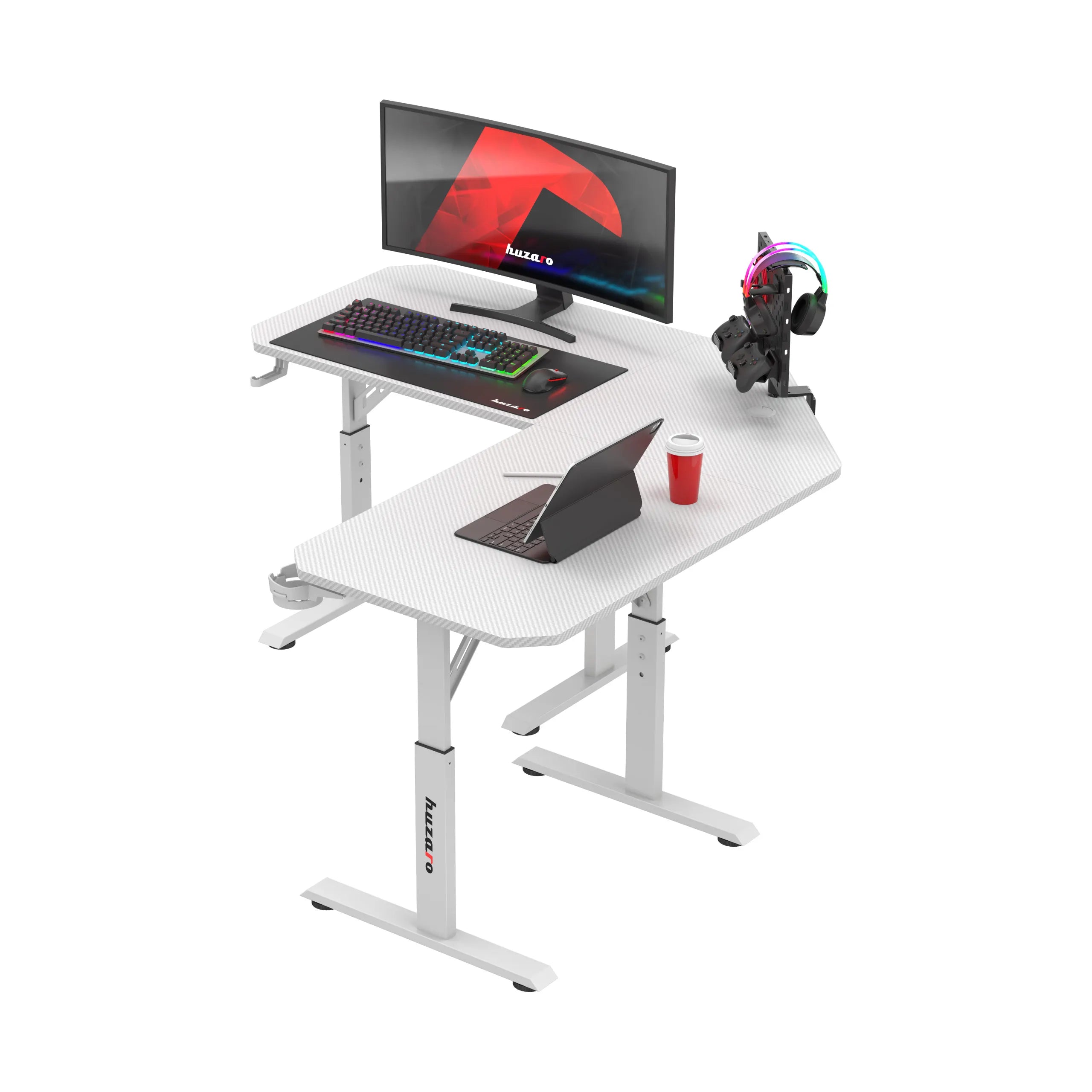 Huzaro Hero 7.3 Elektrischer Eckschreibtisch Weiß