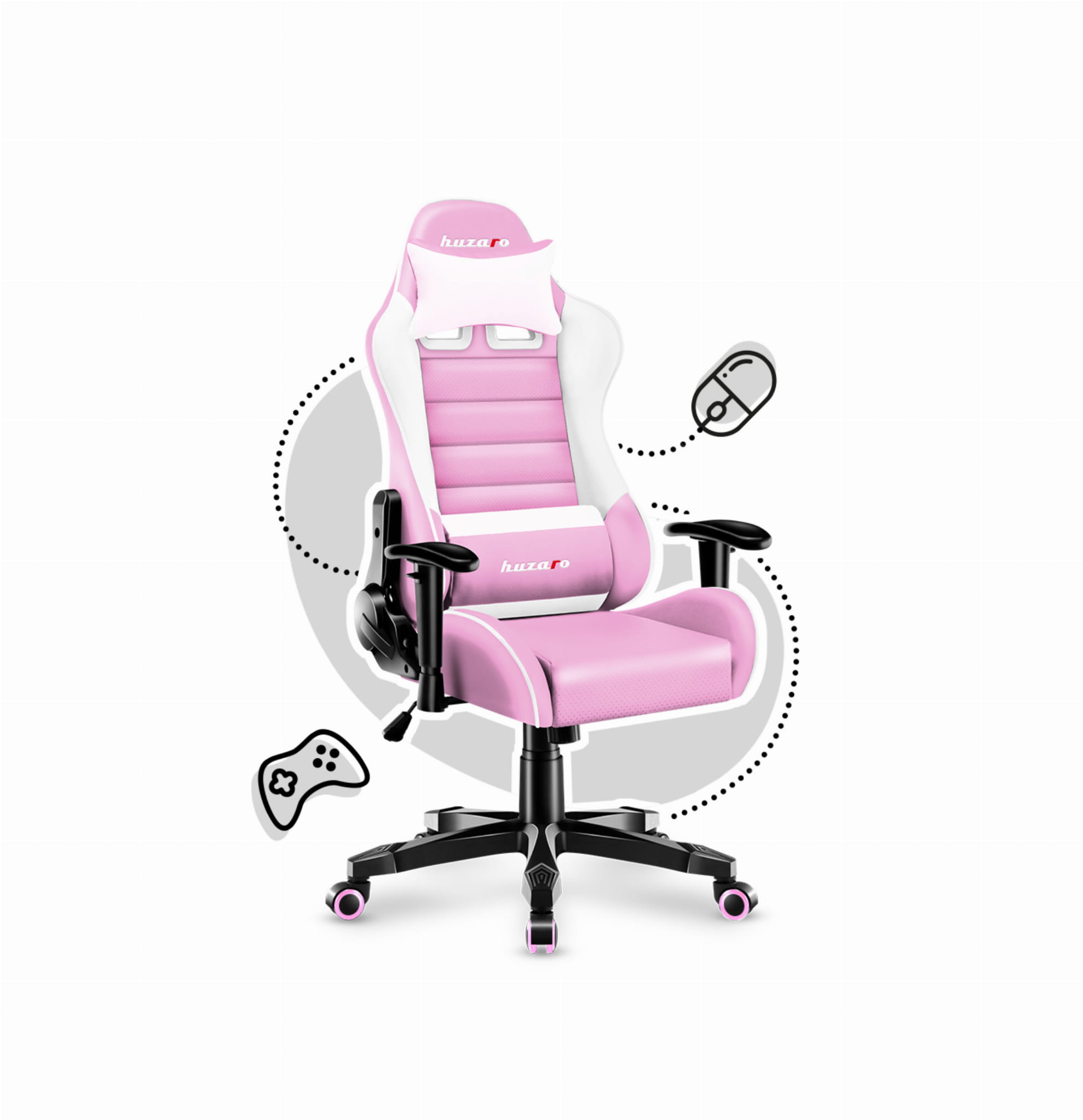 HUZARO RANGER 6.0 Rosa Gaming-Stuhl für Kinder