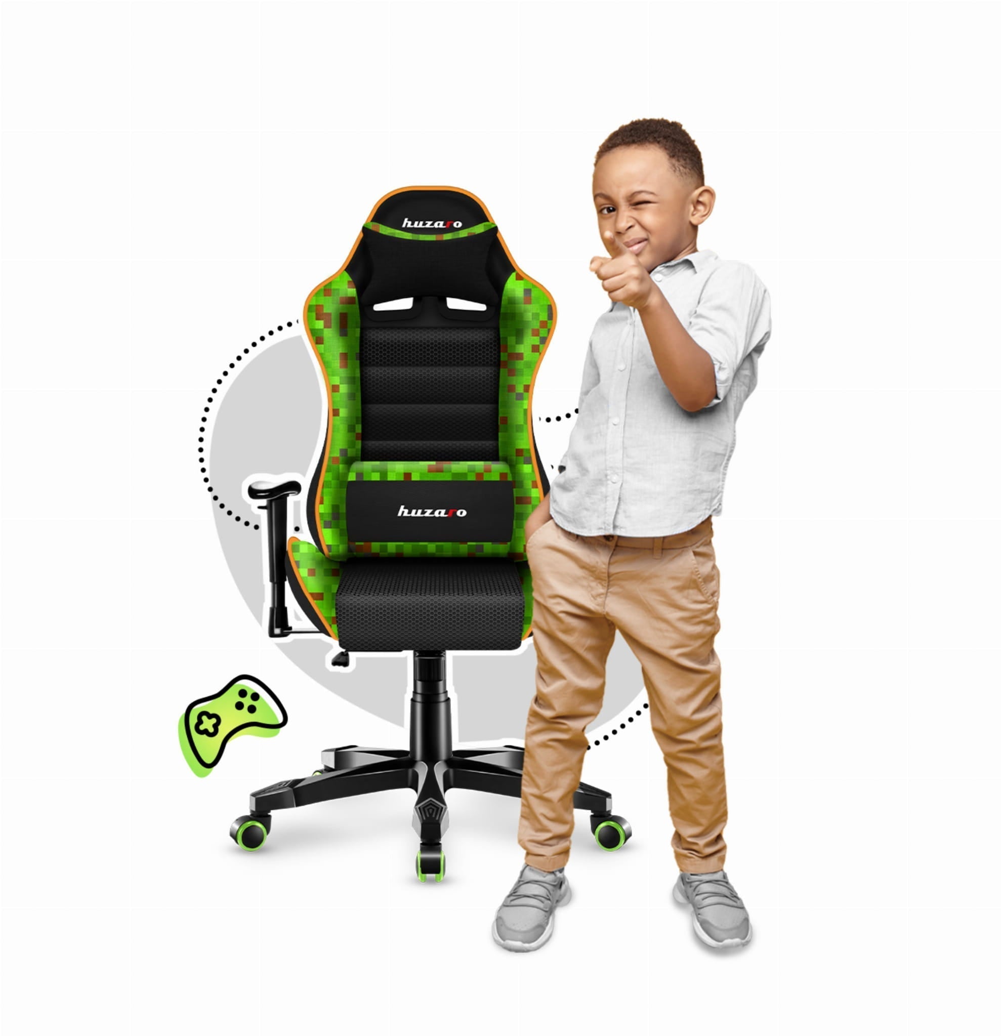 HUZARO RANGER 6.0 Pixel Mesh Gaming-Stuhl für Kinder