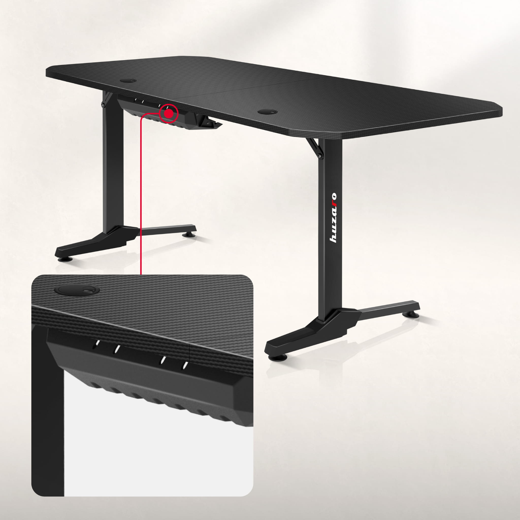 Huzaro Hero 4.7 Gaming-Schreibtisch Schwarz