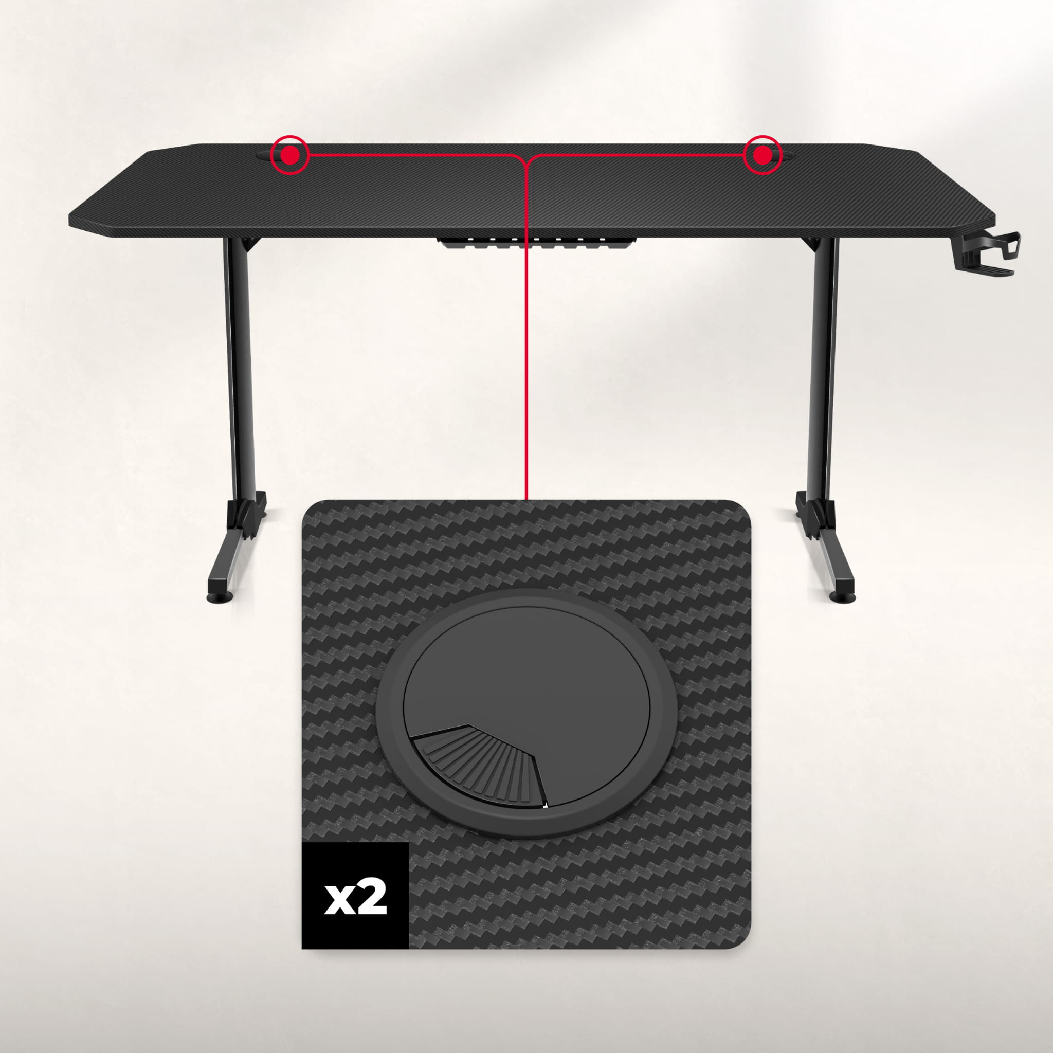 Huzaro Hero 4.7 Gaming-Schreibtisch Schwarz