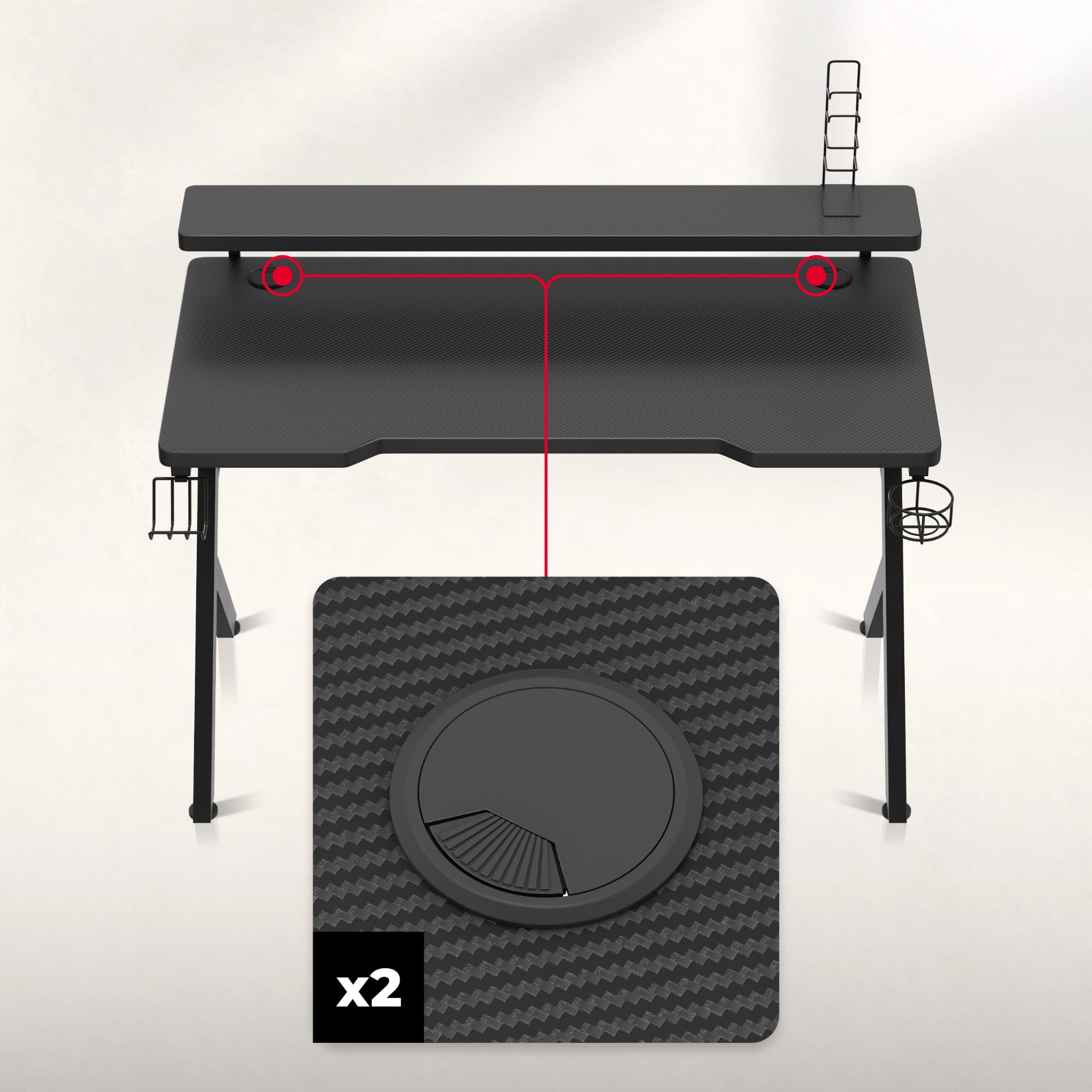 Huzaro Hero 5.0 Gaming-Schreibtisch Schwarz