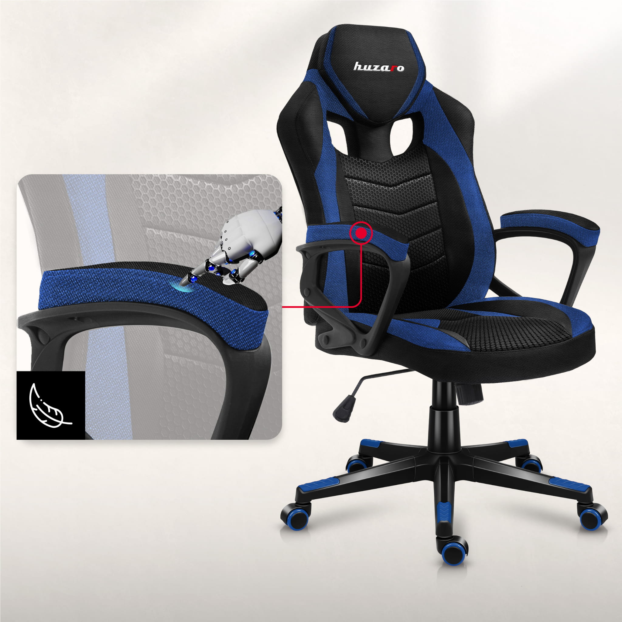 HUZARO FORCE 2.5 Blau Mesh Gaming-Stuhl