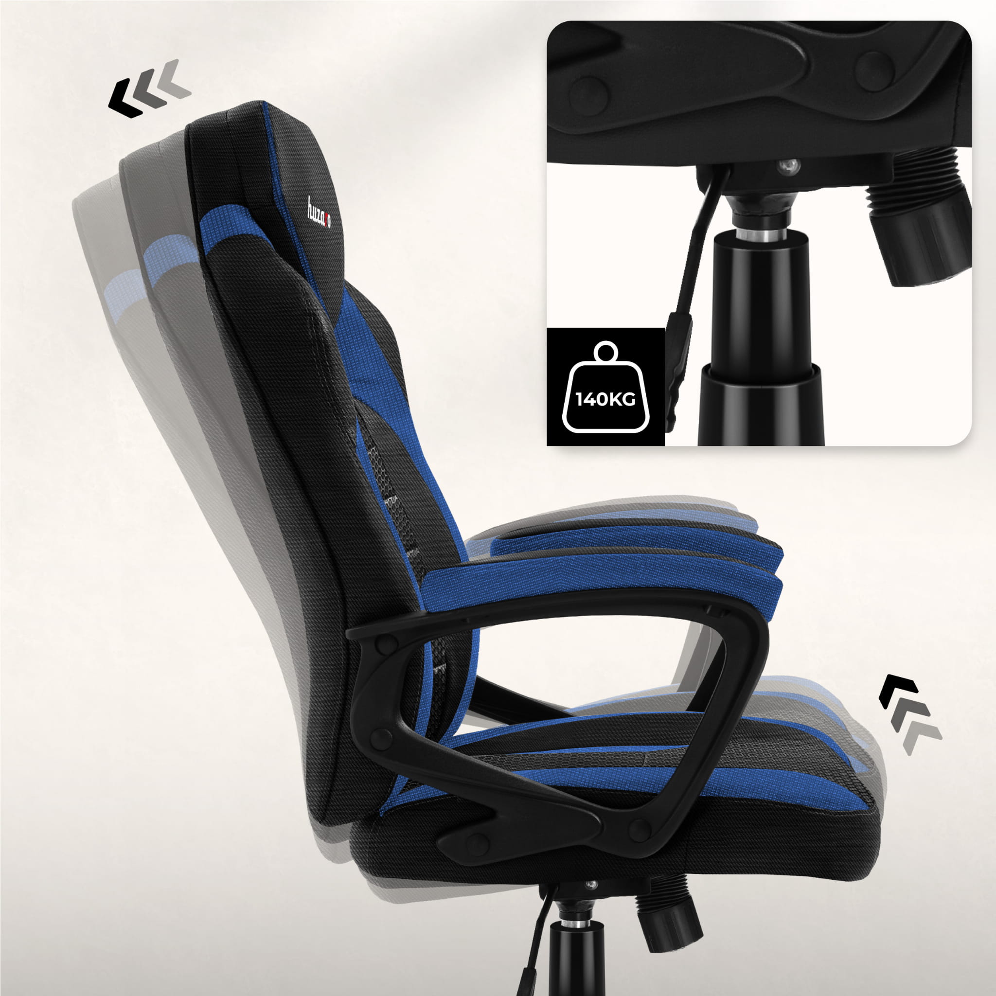 HUZARO FORCE 2.5 Blau Mesh Gaming-Stuhl