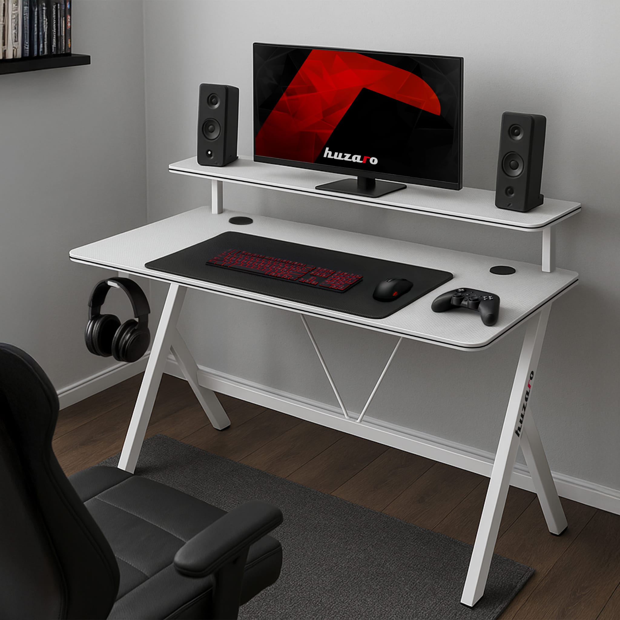 Gaming-Schreibtisch 120 cm Huzaro Hero 1.9 Weiß