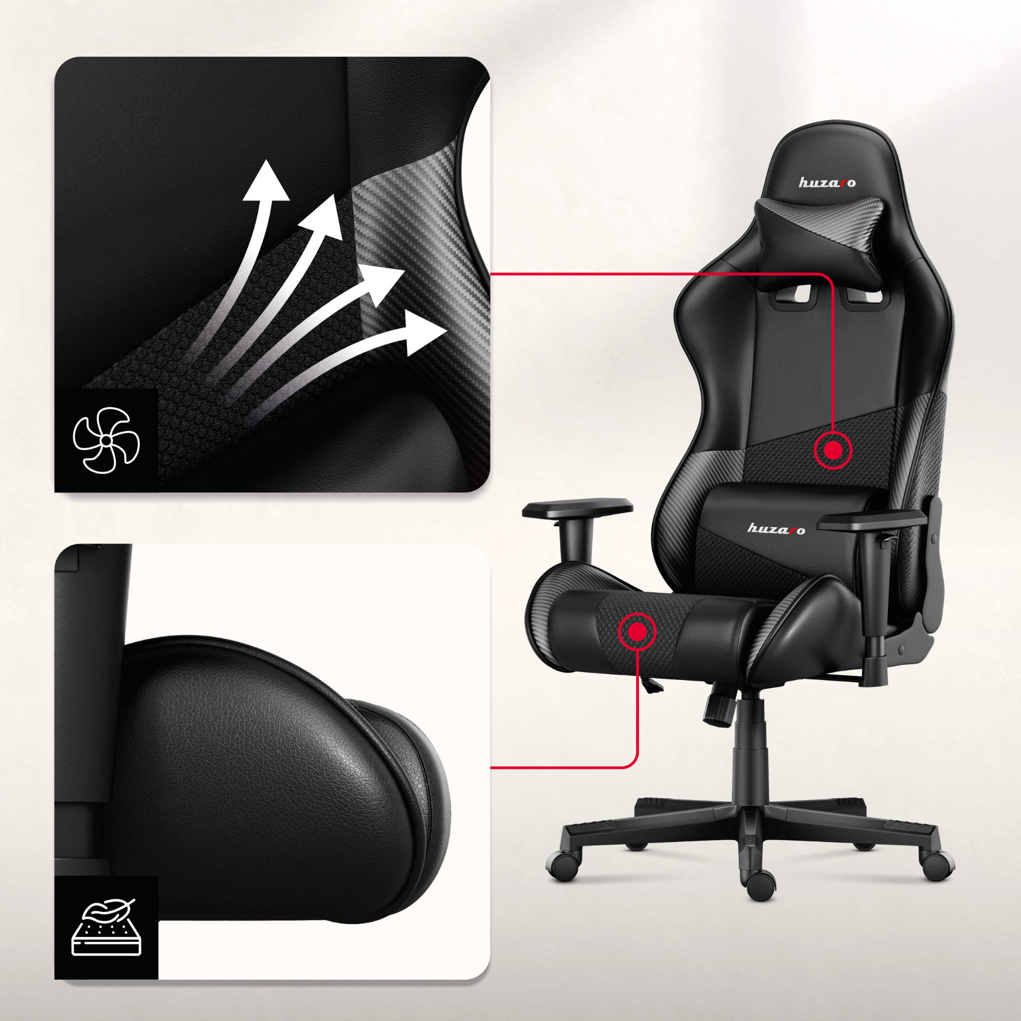 HUZARO FORCE 6.2 Carbon Gaming-Stuhl