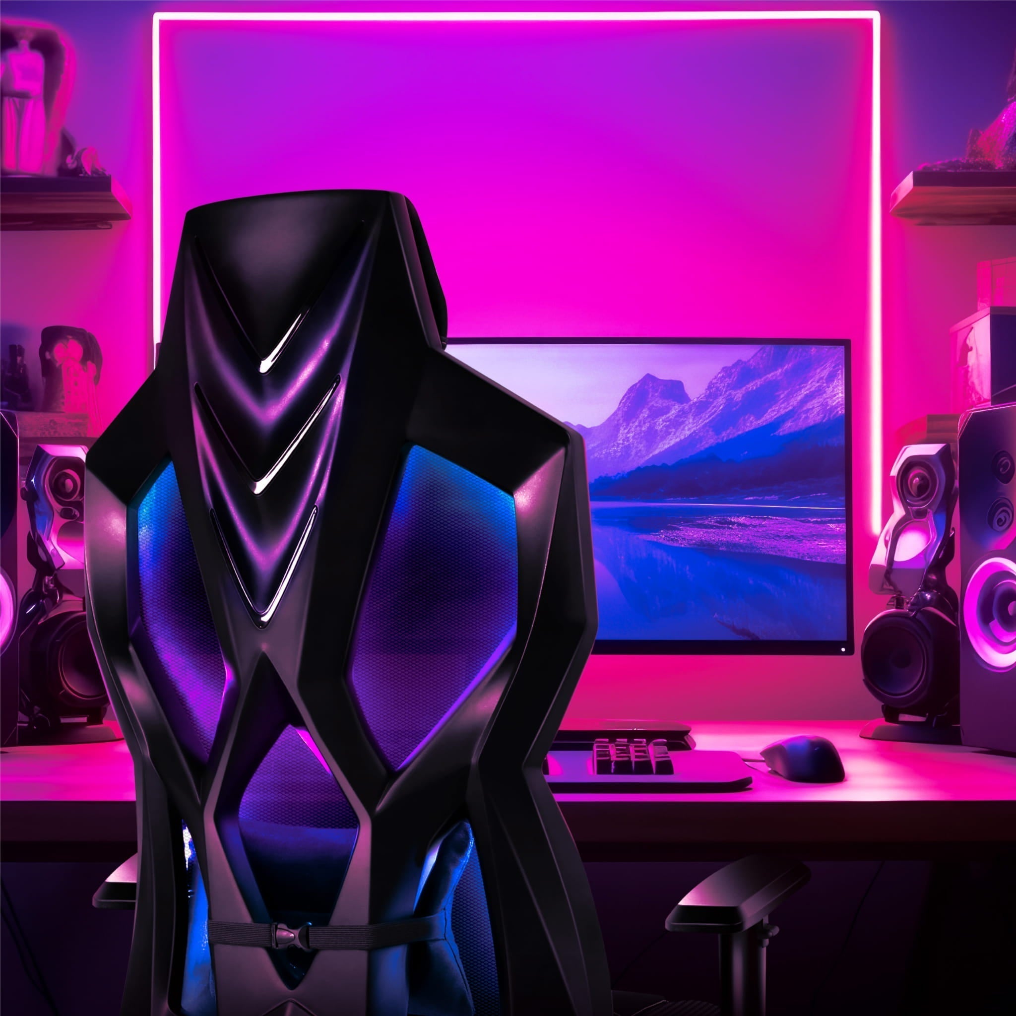 HUZARO Combat 6.2 Schwarzer RGB LED Gaming-Stuhl