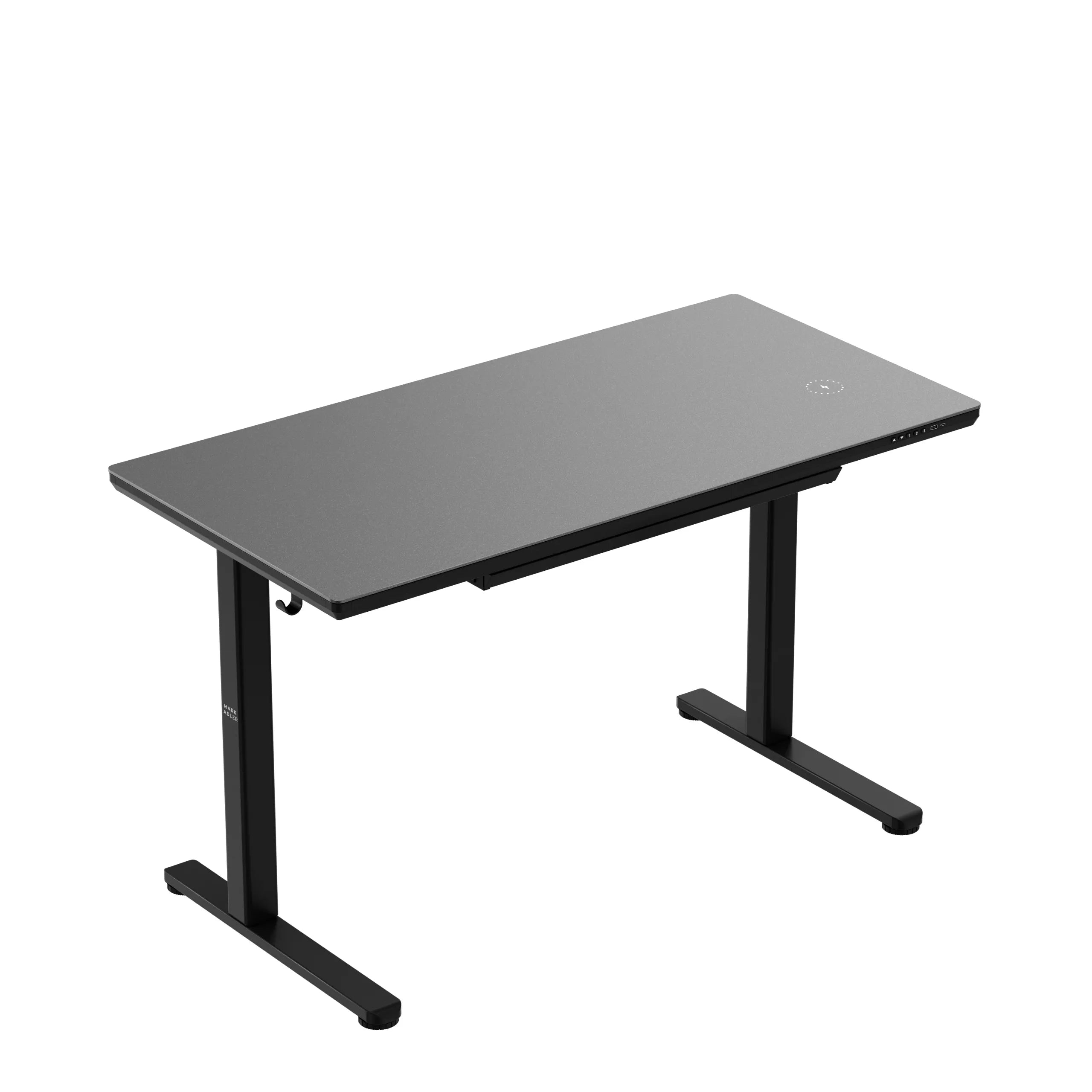Markadler Leader 8.5 Schwarz Höhenverstellbarer Schreibtisch mit Glasplatte