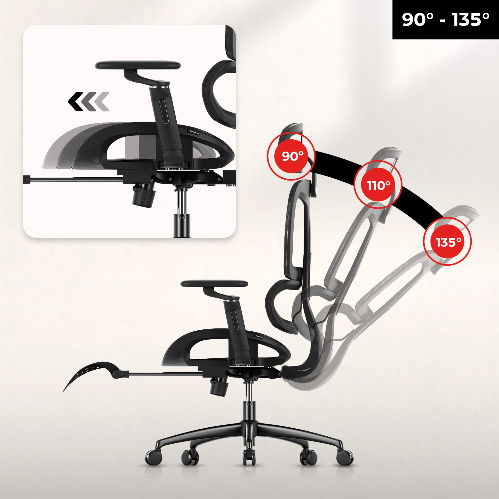 HUZARO COMBAT 7.9 Gaming-Stuhl Schwarz