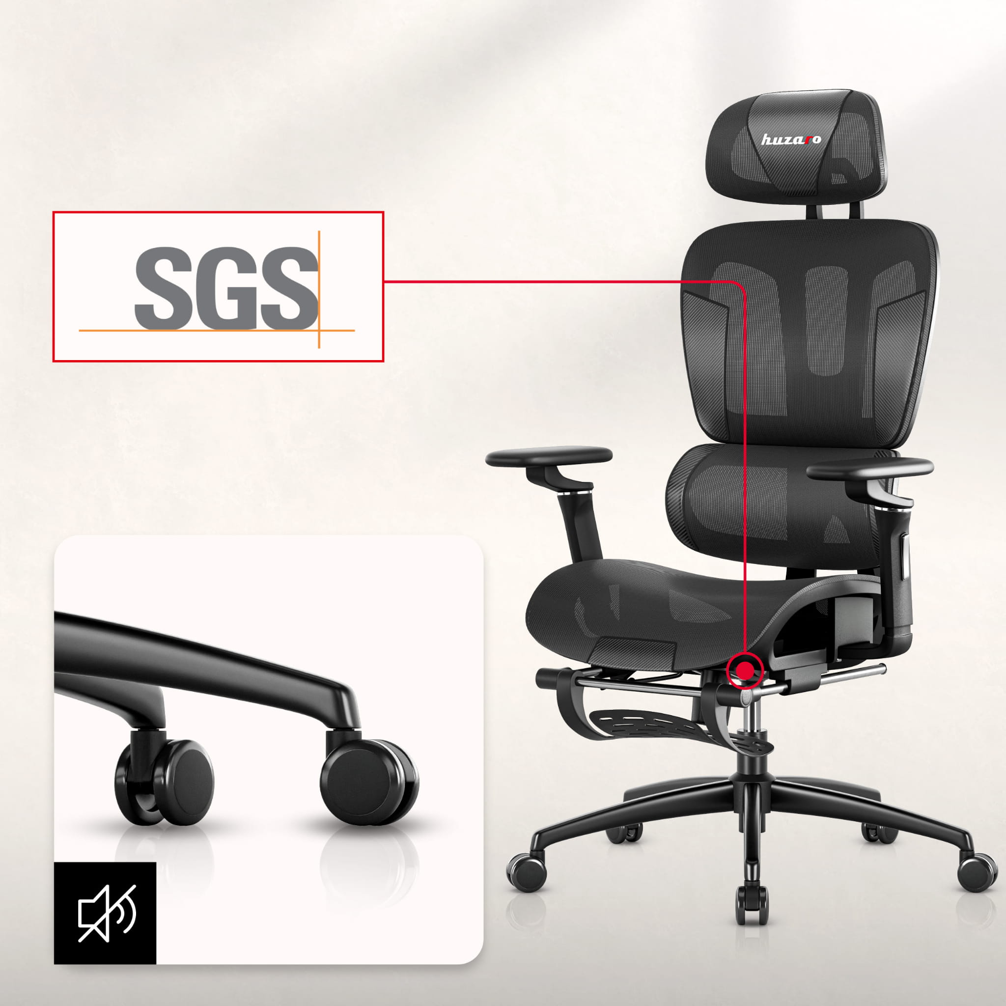 HUZARO COMBAT 7.9 Gaming-Stuhl Schwarz