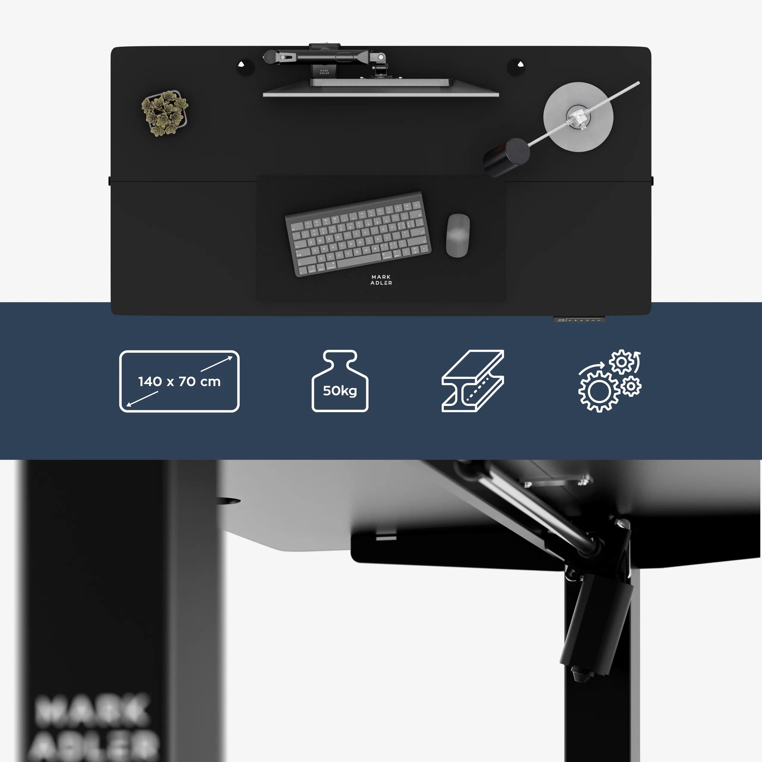 Mark Adler Leader 7.3 Schwarz Höhenverstellbarer Schreibtisch