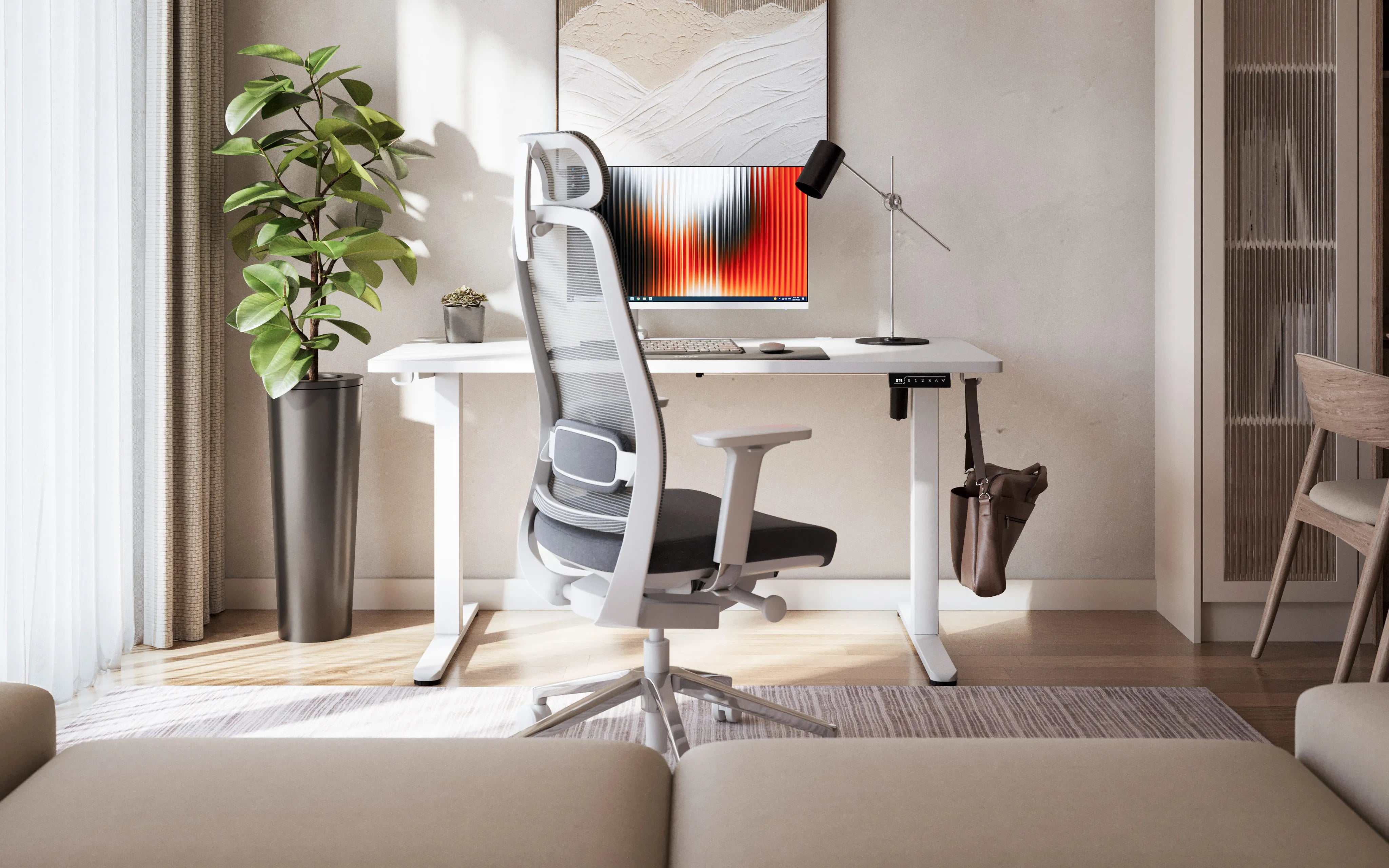 Mark Adler Leader 7.3 Weiß Höhenverstellbarer Schreibtisch