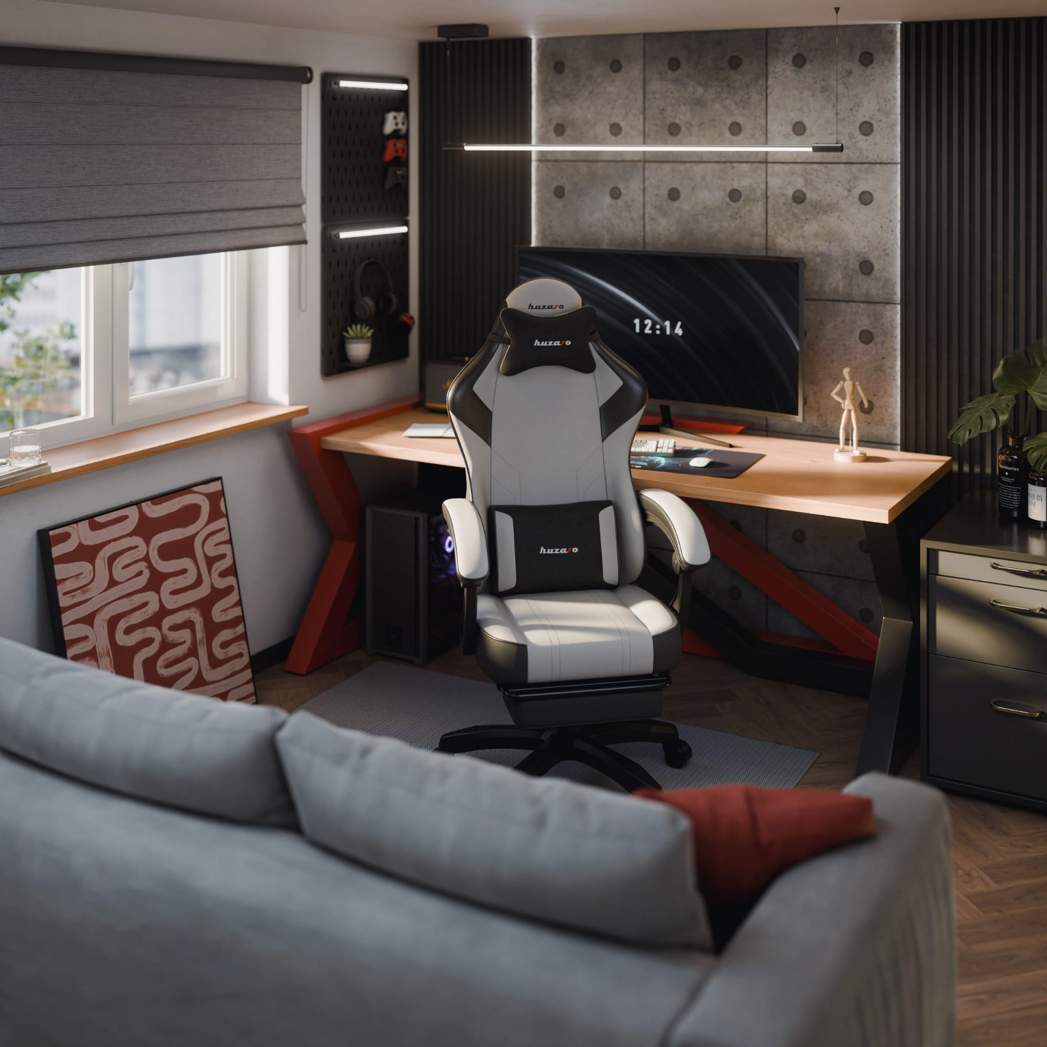 Huzaro Force 3.7 Grey Gaming-Stuhl