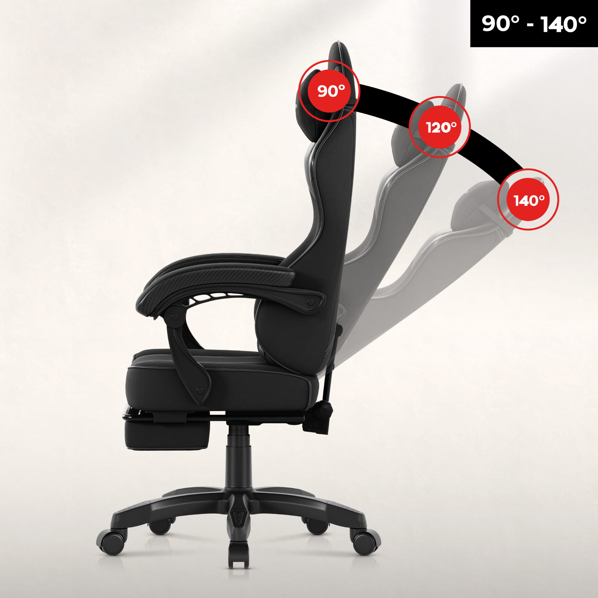 Huzaro Force 3.7 Carbon Black Gaming-Stuhl