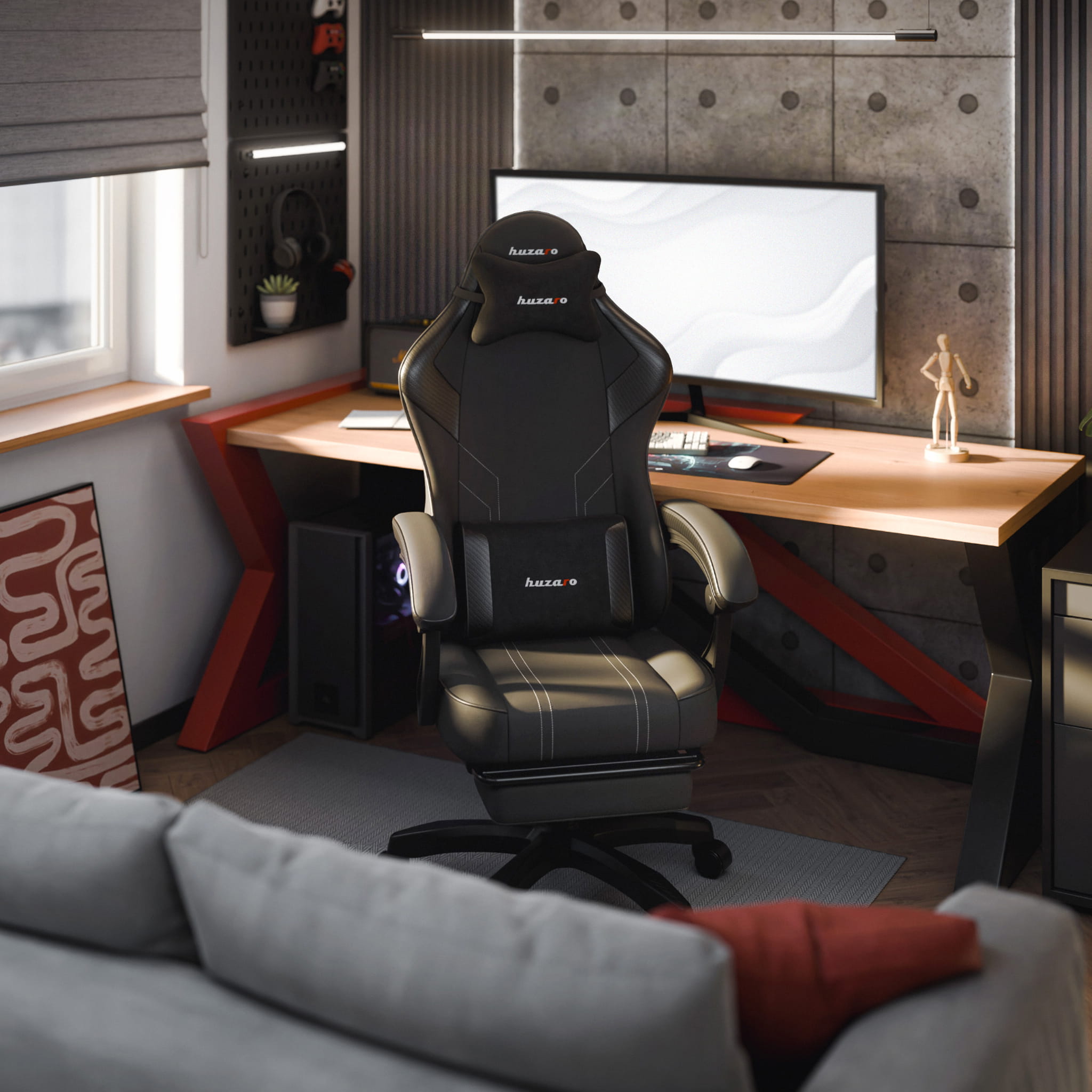 Huzaro Force 3.7 Carbon Black Gaming-Stuhl