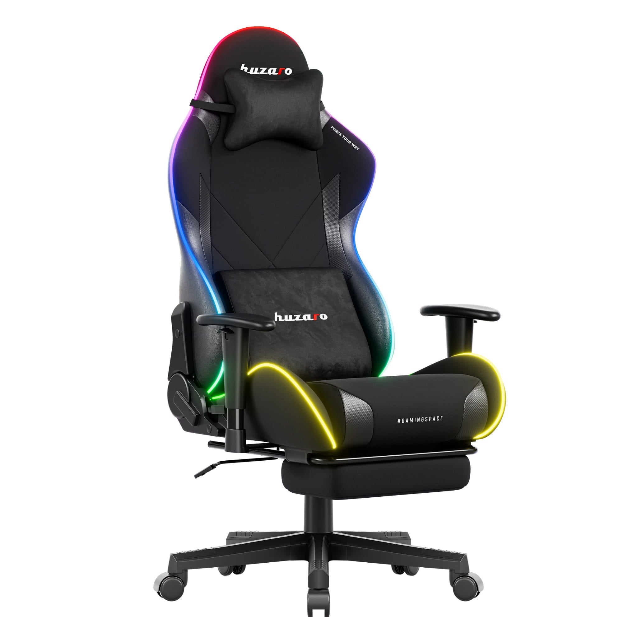Huzaro Force 5.7 Schwarzer RGB-LED Gaming-Stuhl