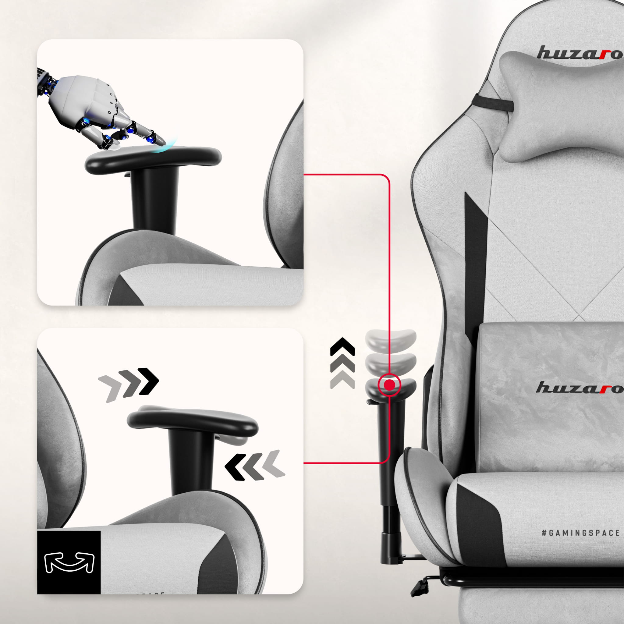 Huzaro Force 5.7 Grauer Gaming-Stuhl