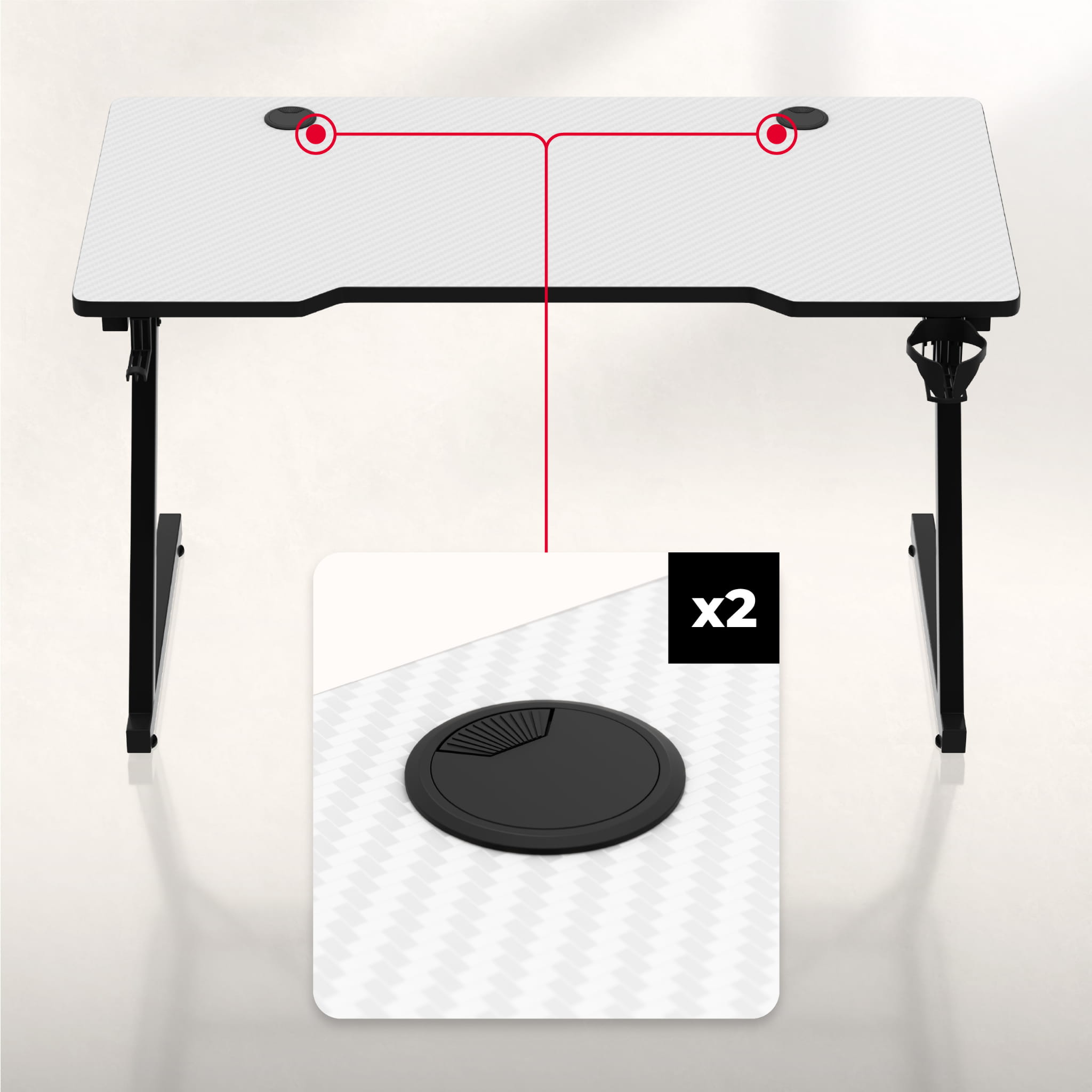 Huzaro Hero 2.5 Weiß Gaming-Schreibtisch