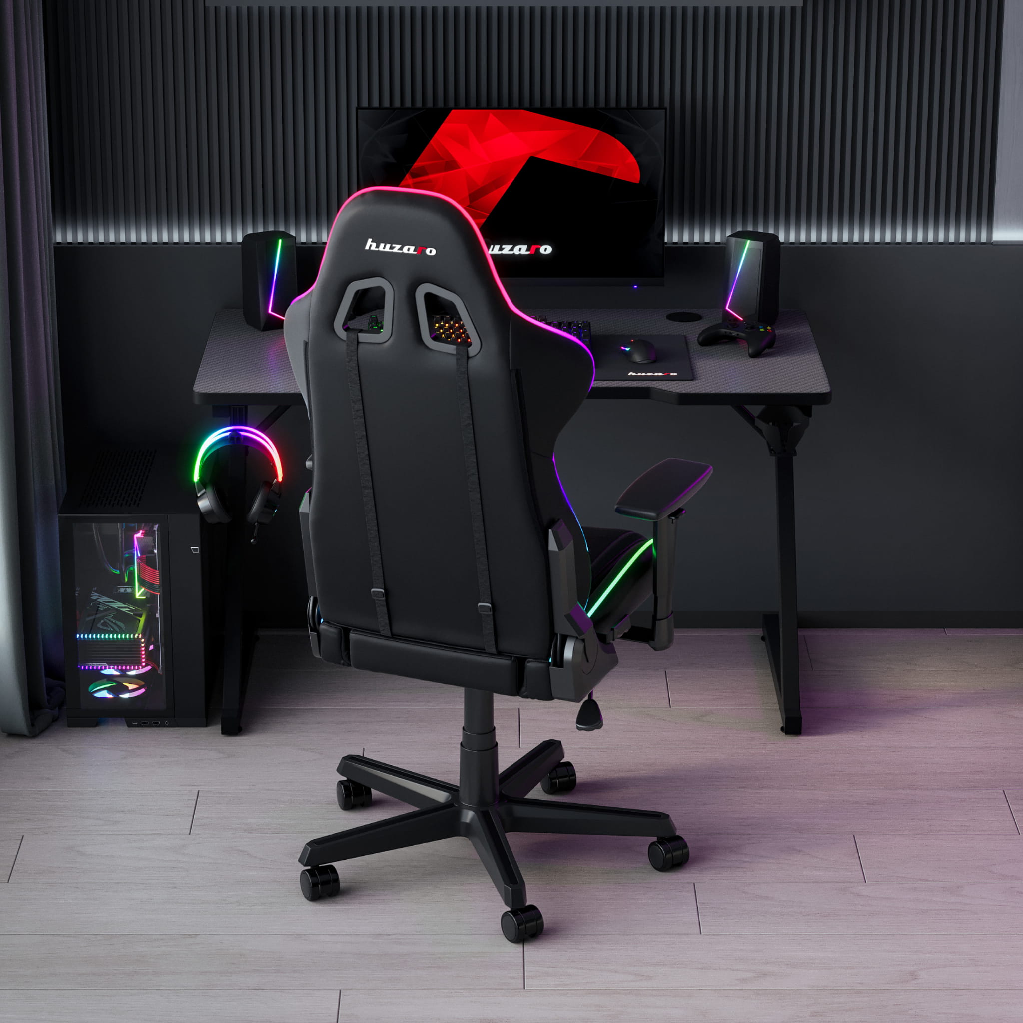 Huzaro Hero 2.5 Schwarzer Gaming-Schreibtisch 120 cm