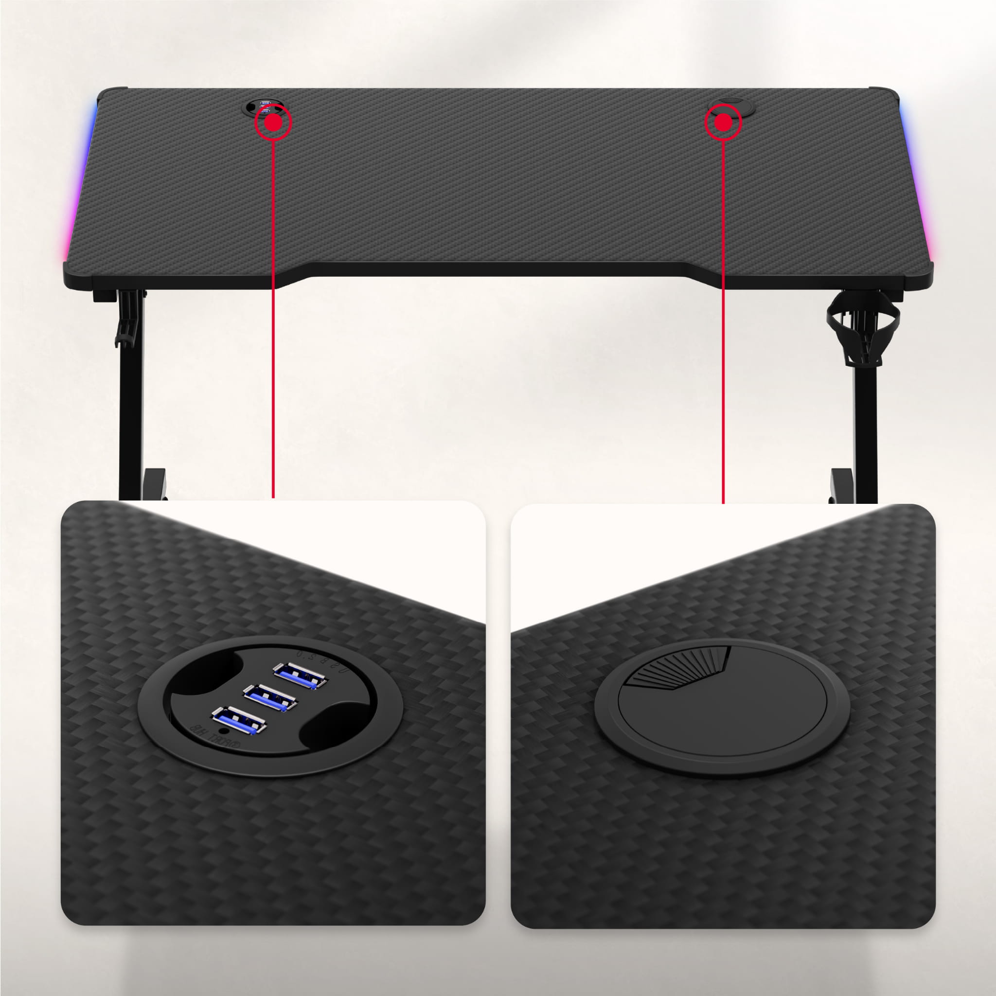 Huzaro Hero 2.5 RGB-LED-Gaming-Tisch