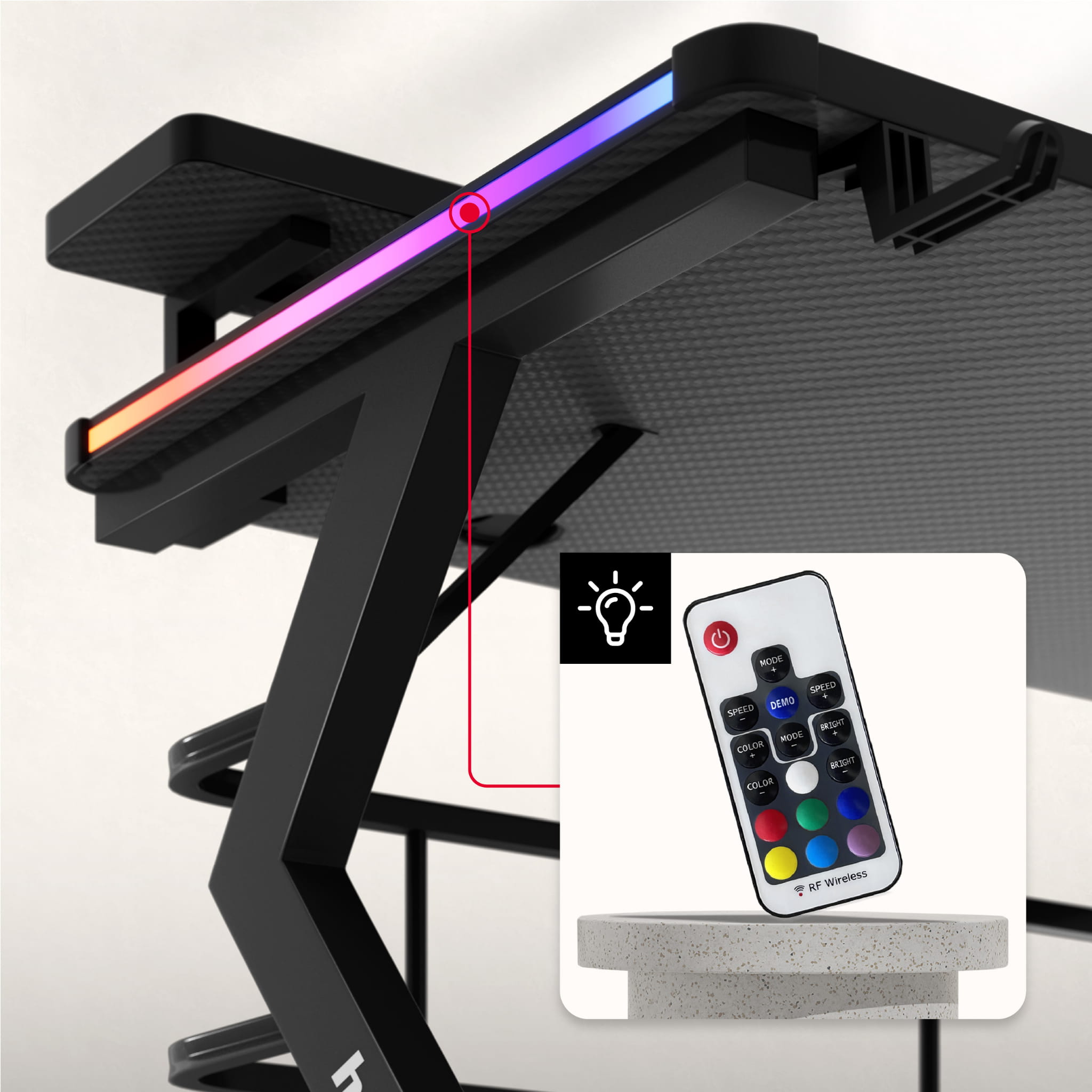 Huzaro Hero 5.0 RGB-LED-Gaming-Tisch