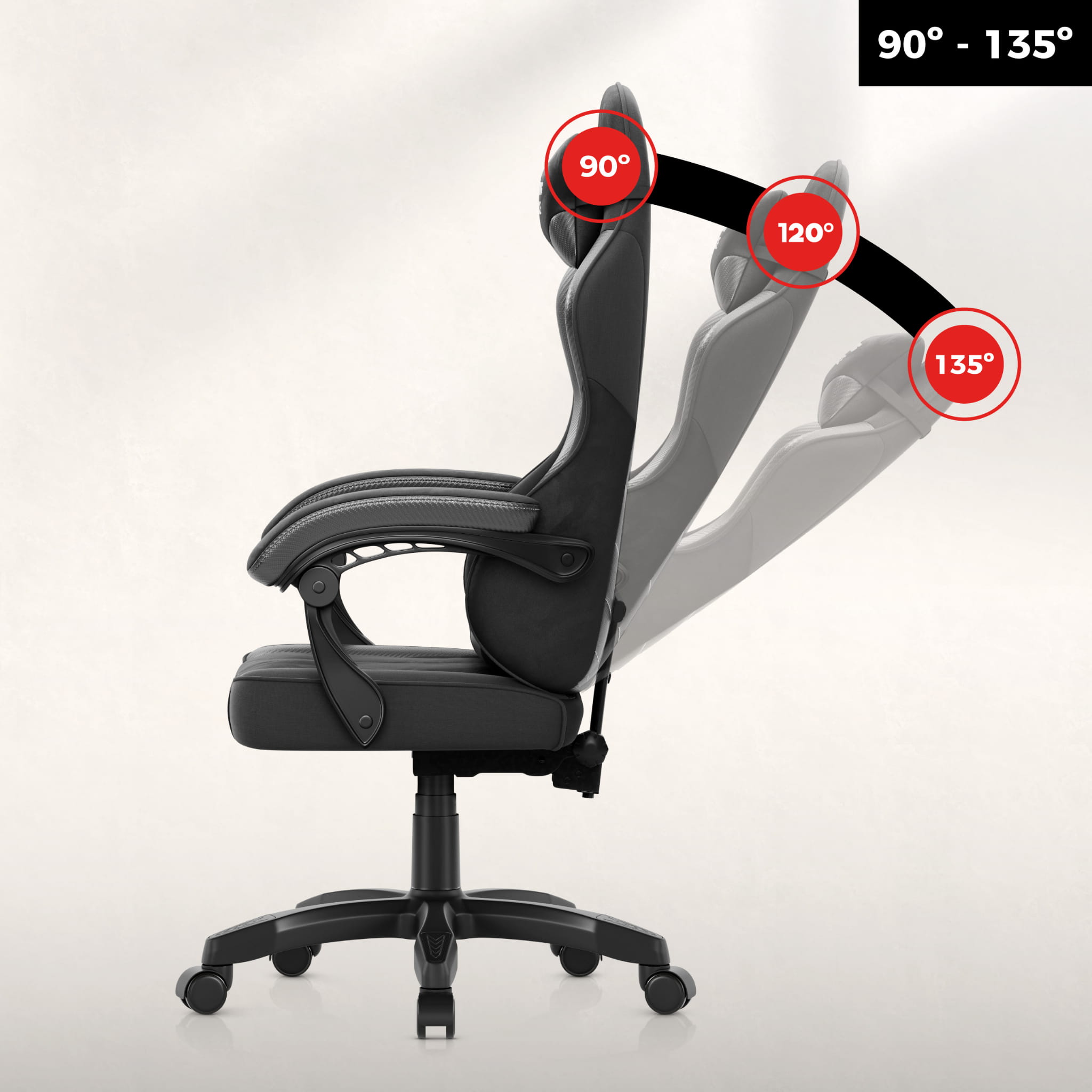 Huzaro Force 2.7 Gaming-Stuhl aus schwarzem Carbon-Samt 