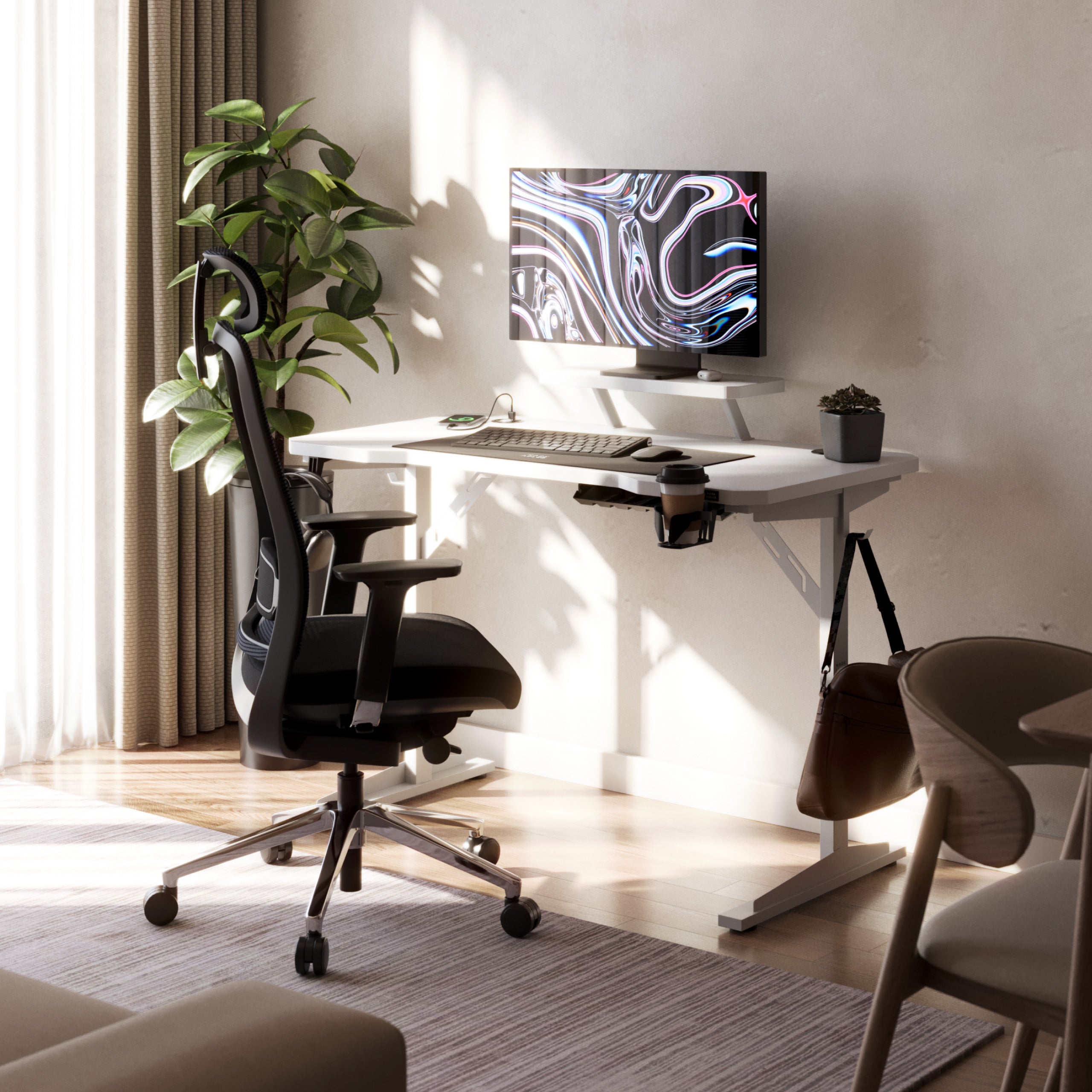 Computerschreibtisch mit Regal Mark Adler Leader 5.1 White 115 cm