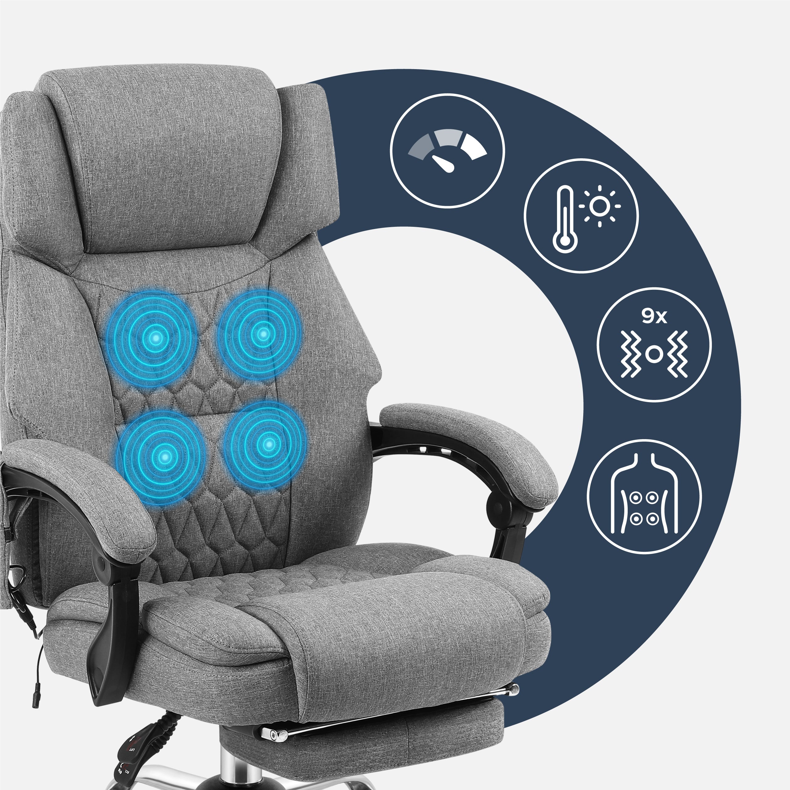 Mark Adler Boss 6.0 Grau Massage-Bürostuhl