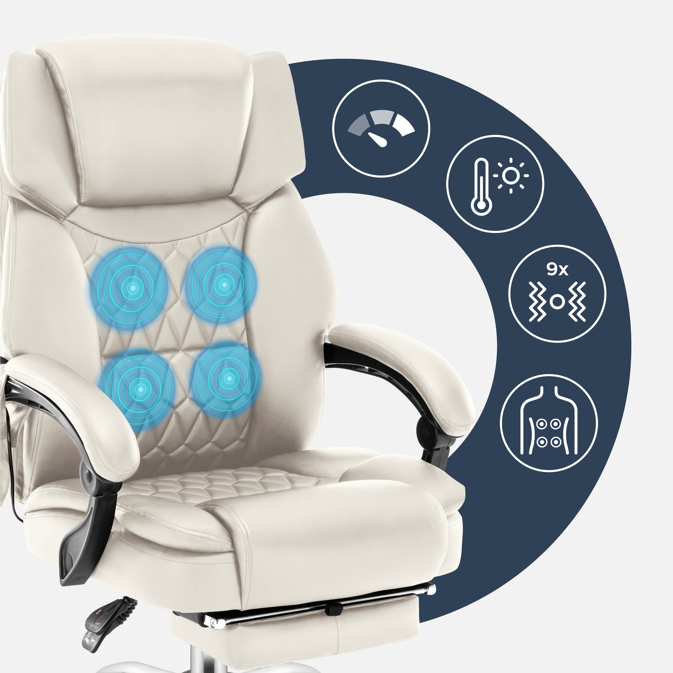 Mark Adler Boss 6.0 Beige Massage-Bürostuhl