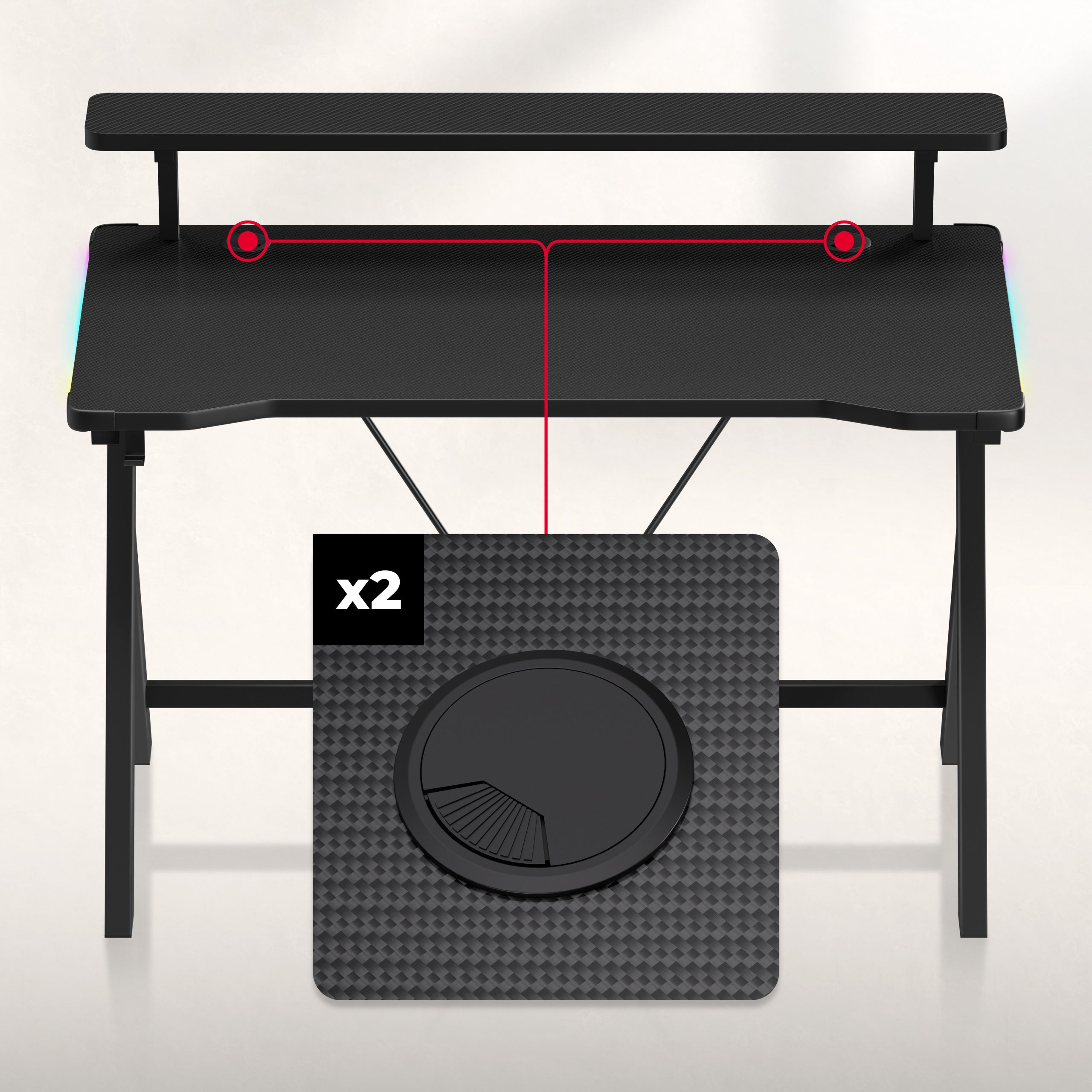 Huzaro Hero 1.9 RGB LED Gaming-Schreibtisch 120 cm