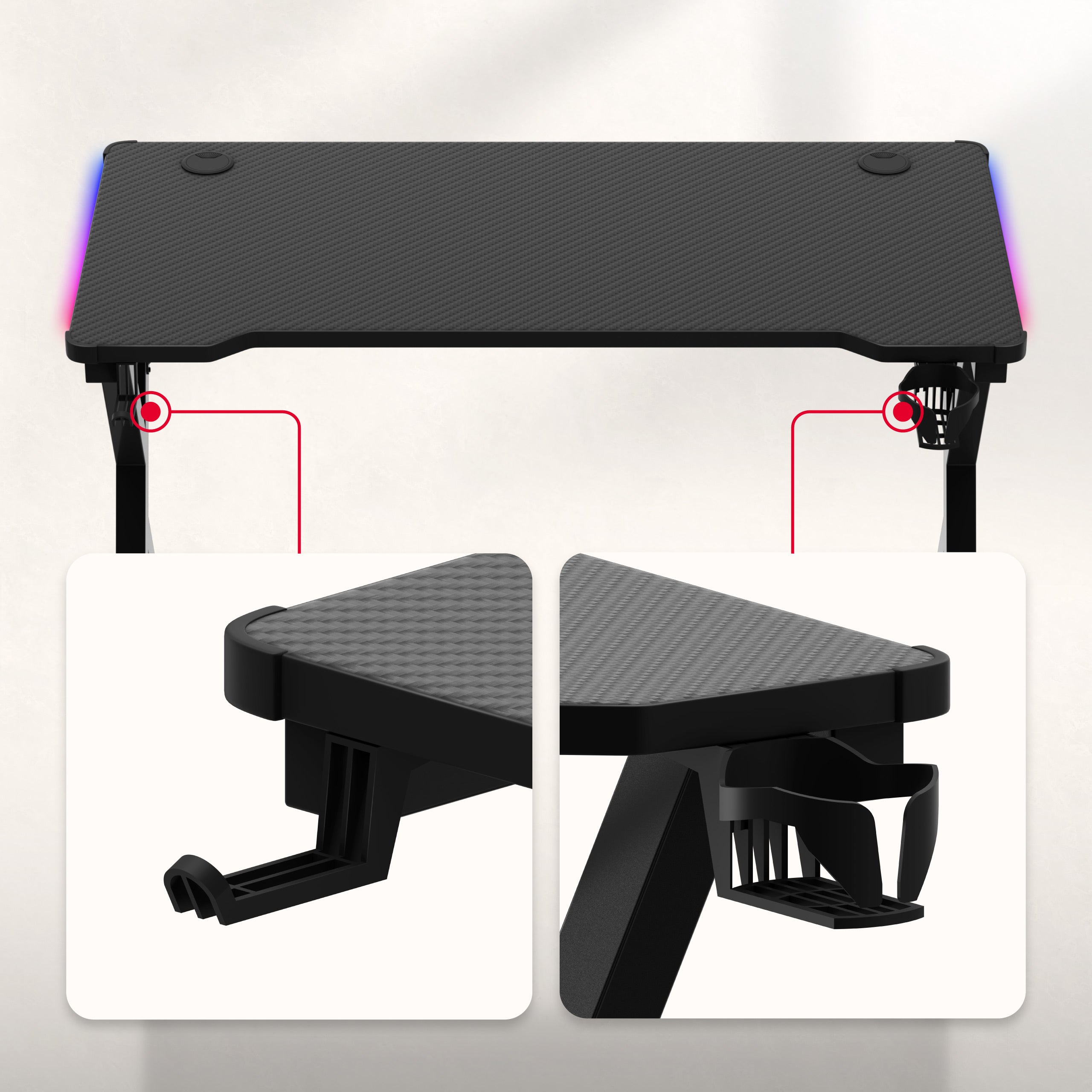 Huzaro Hero 2.3 RGB Gaming-Schreibtisch LED 120 cm