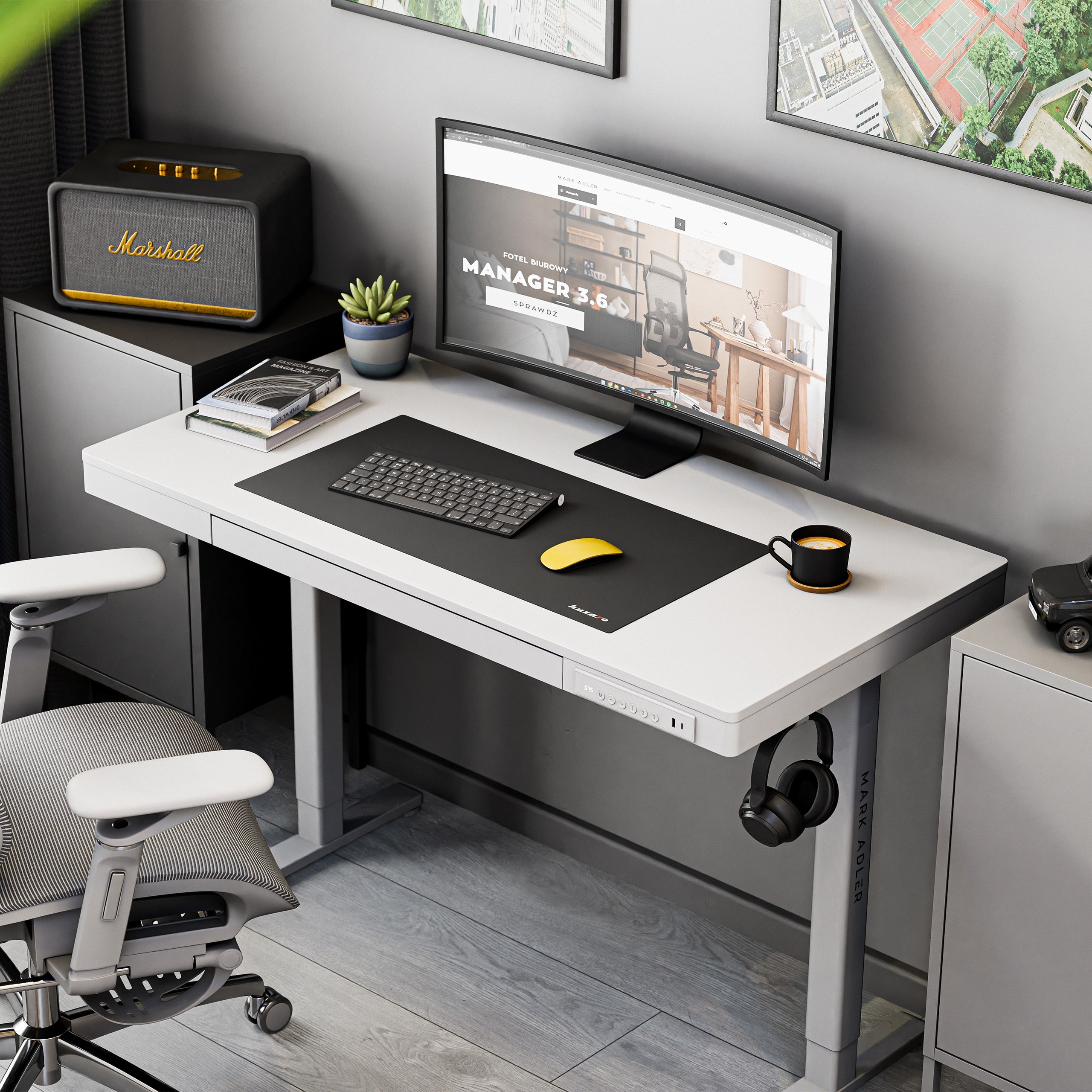 Mark Adler Leader 8.2 Weißer elektrischer Schreibtisch