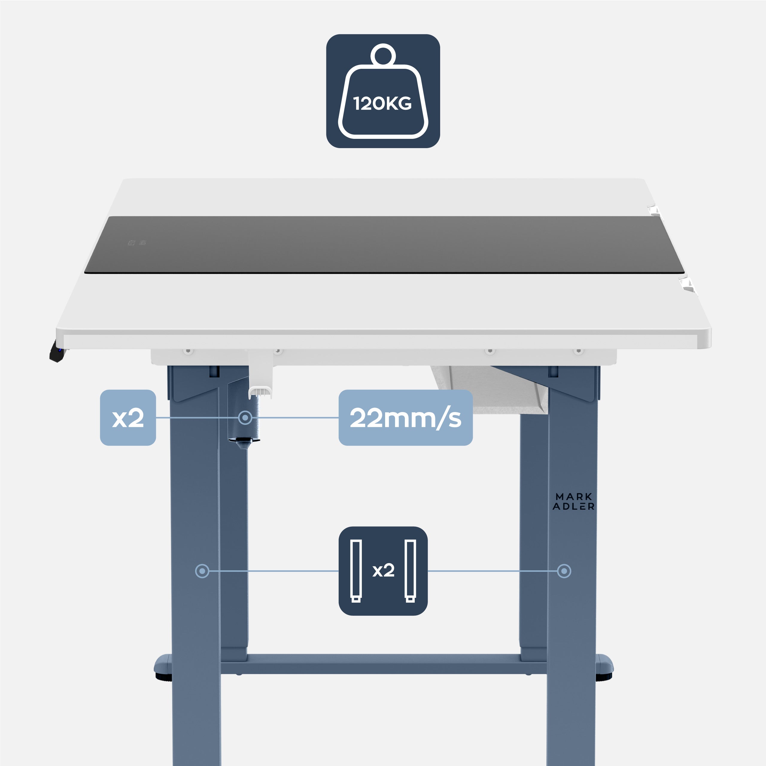 Mark Adler Leader 9.3 Weiß elektrischer Schreibtisch