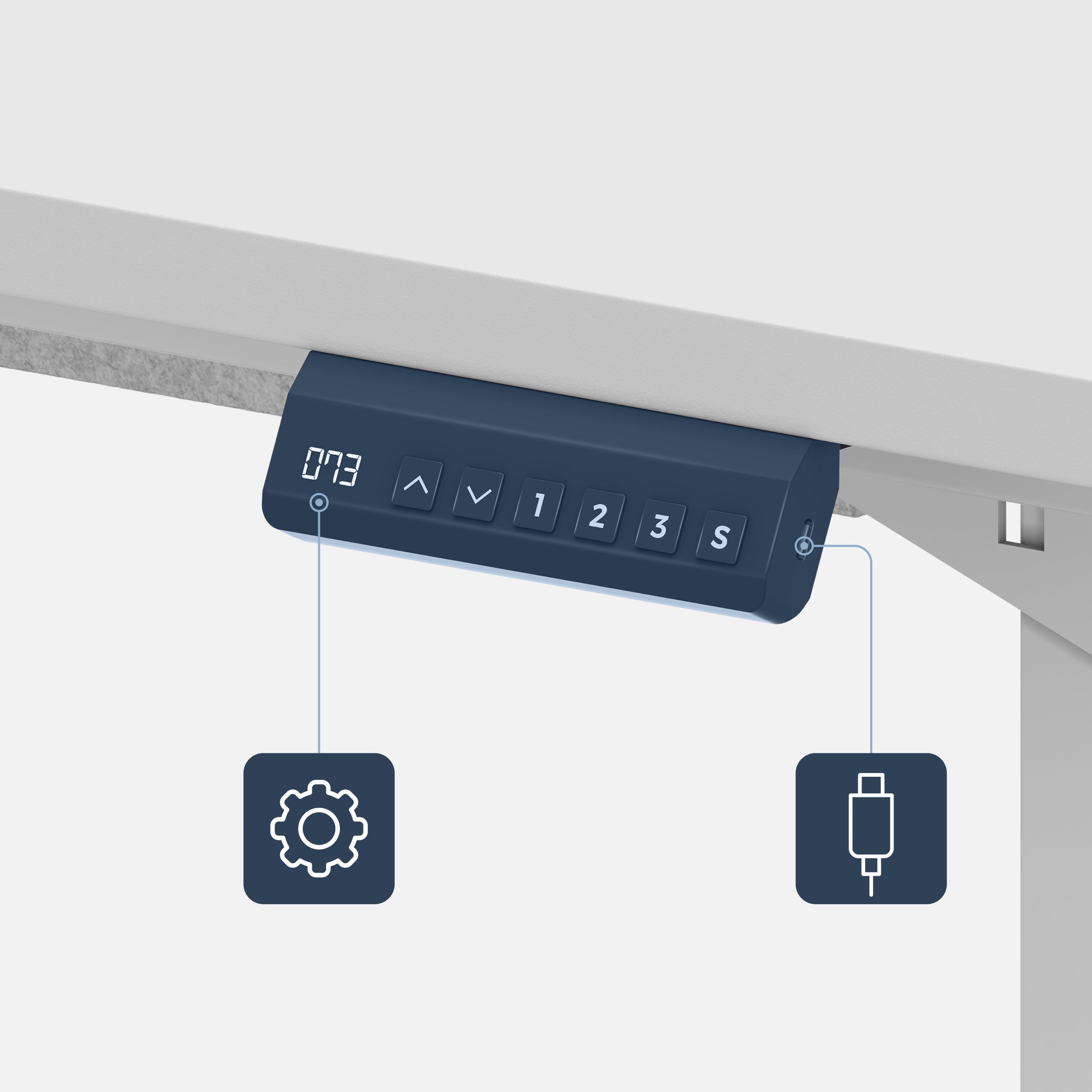 Mark Adler Leader 9.3 Weiß elektrischer Schreibtisch
