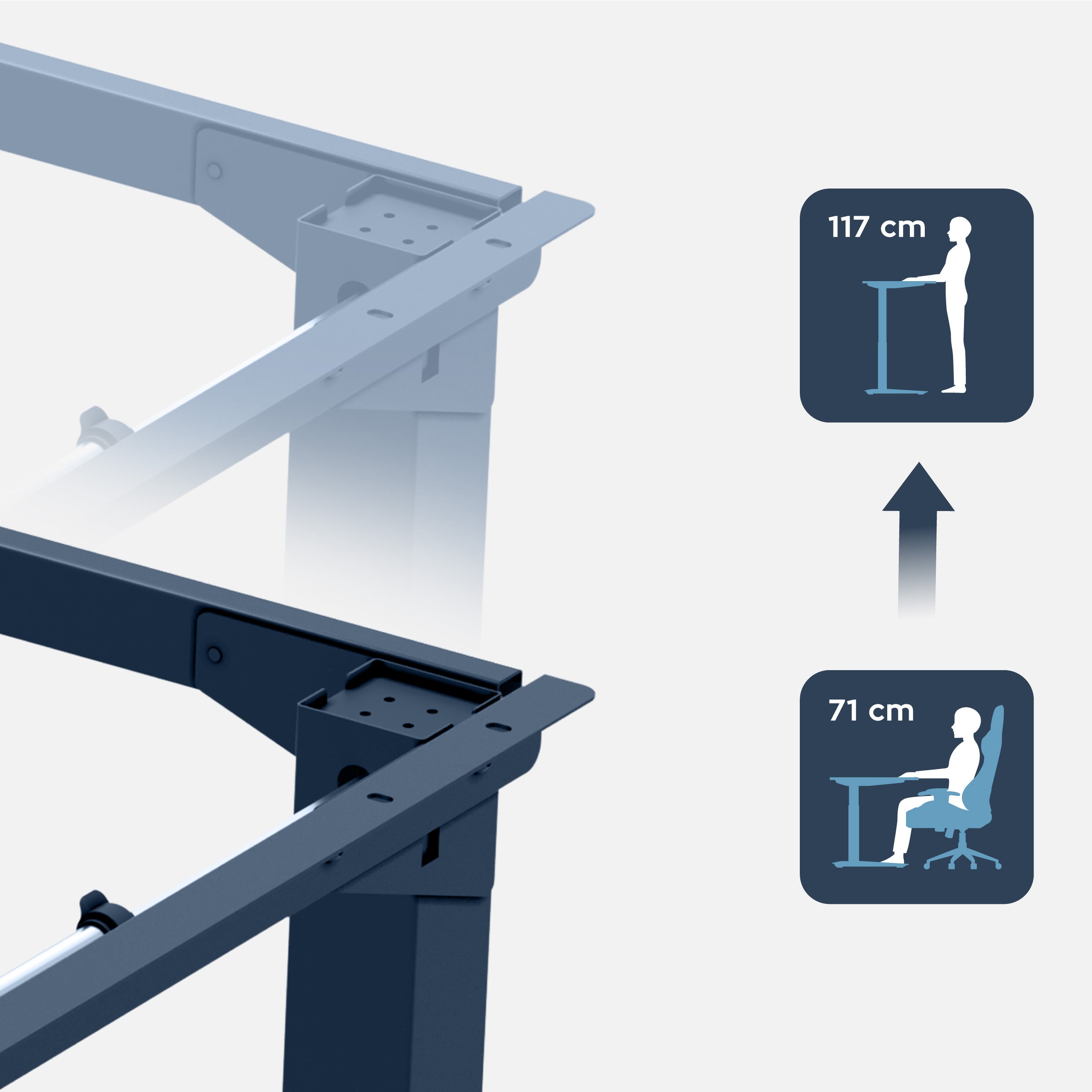Mark Adler Xeno 5.0 Schwarzer elektrischer Schreibtischrahmen mit zwei Motoren 