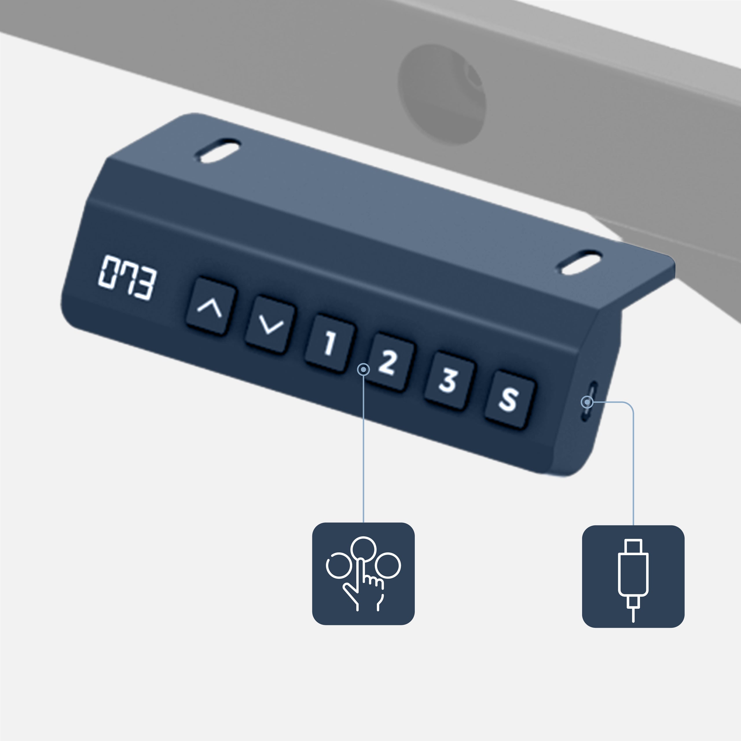 Mark Adler Xeno 5.0 Schwarzer elektrischer Schreibtischrahmen mit zwei Motoren 