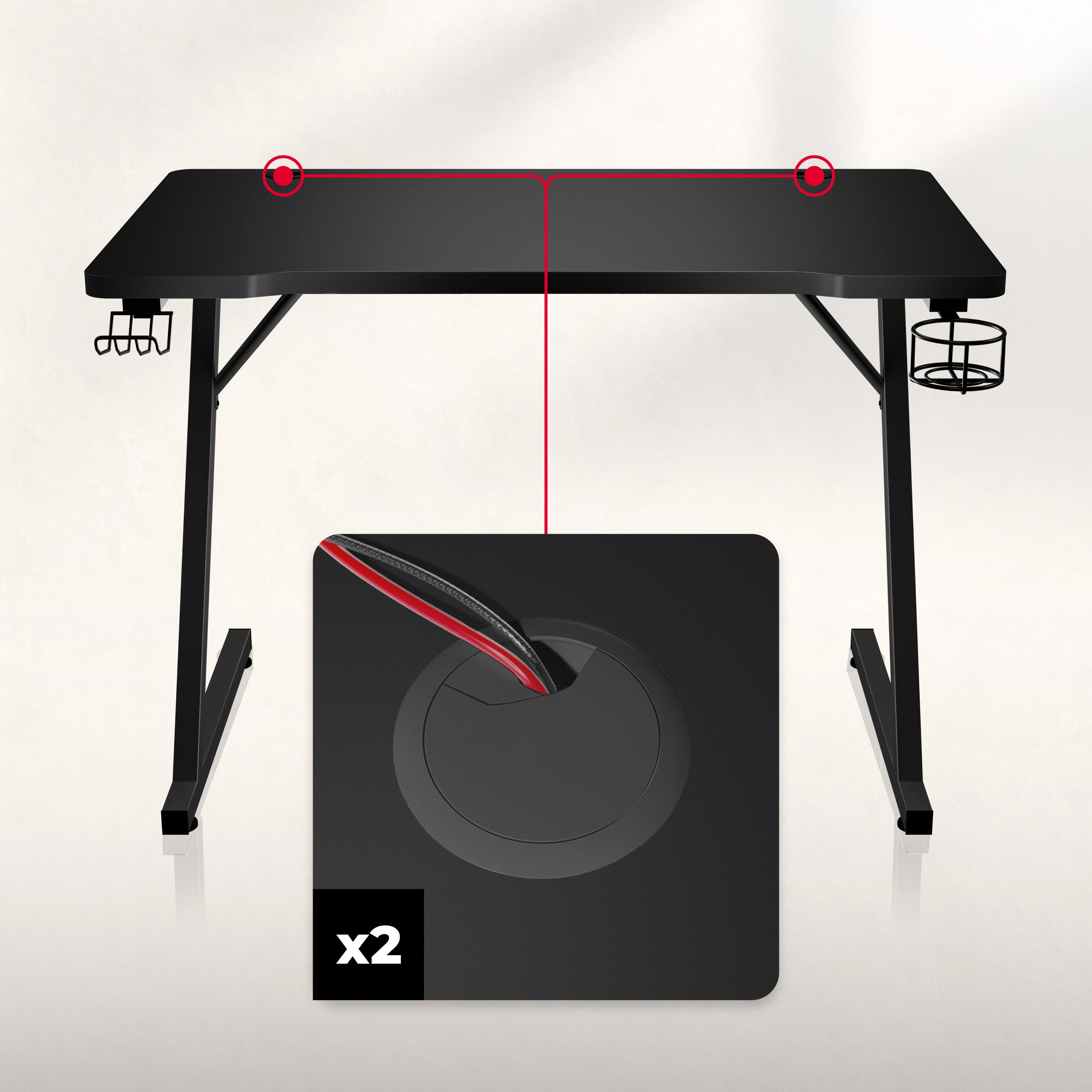 Huzaro Hero 1.8 Gaming-Schreibtisch Schwarz