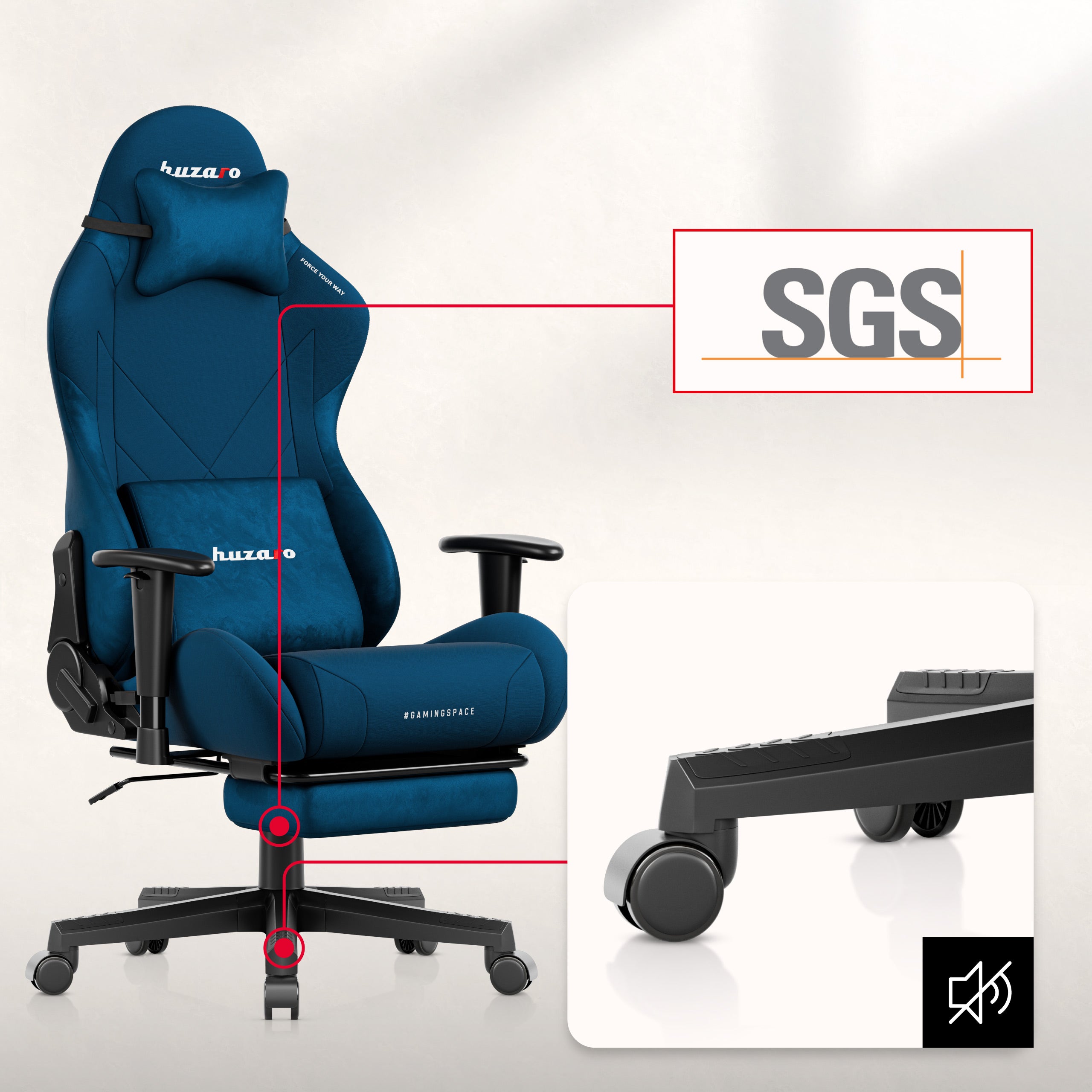Huzaro Force 5.7 Blauer Gaming-Stuhl