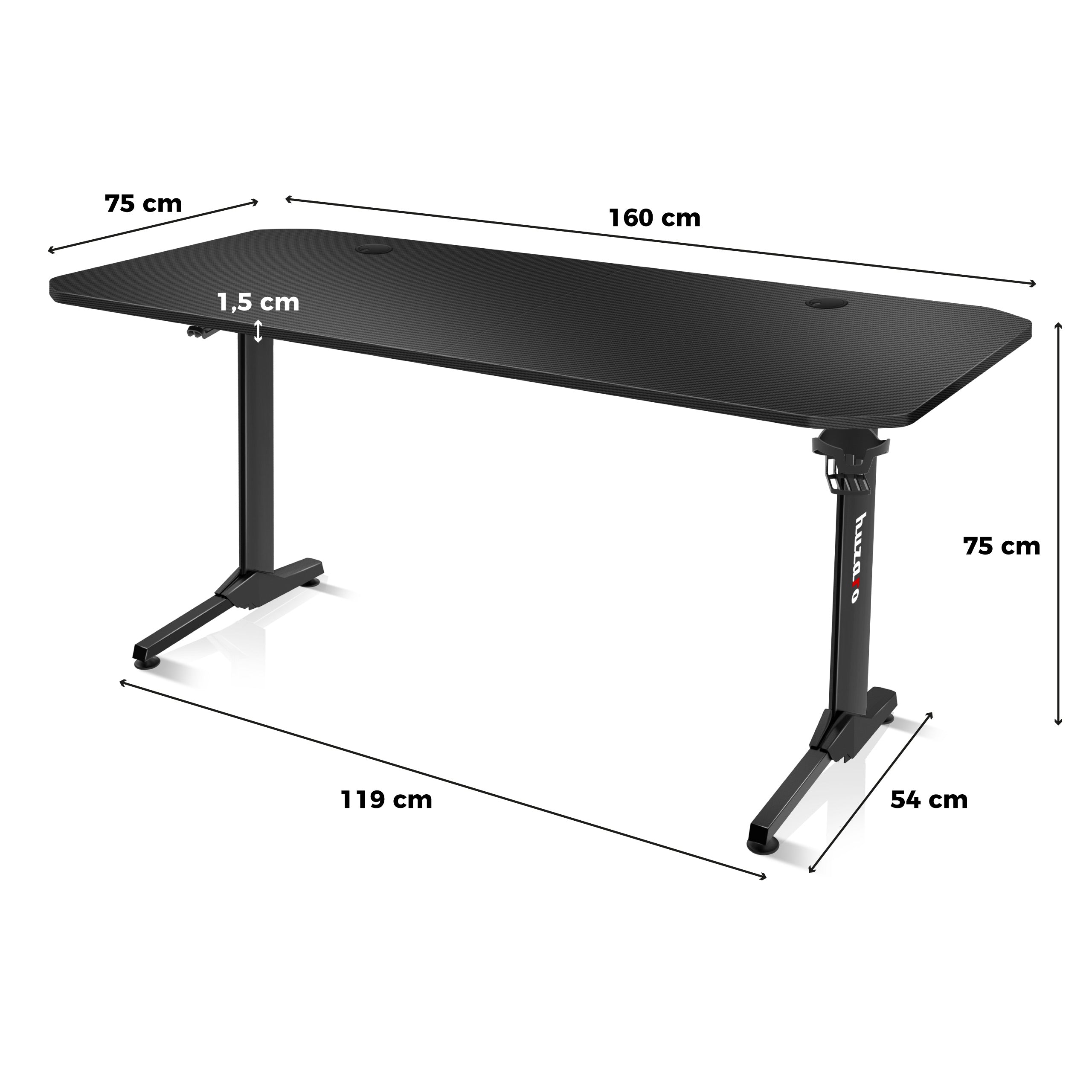 Huzaro Hero 4.7 Gaming-Schreibtisch Schwarz